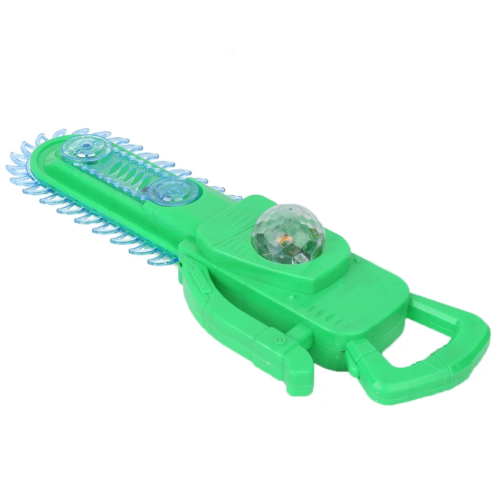 Goldmeet Electric Chain Saw Toy Highly Simulation Pretend Play Chain Saw Toy with Light SoundGreen