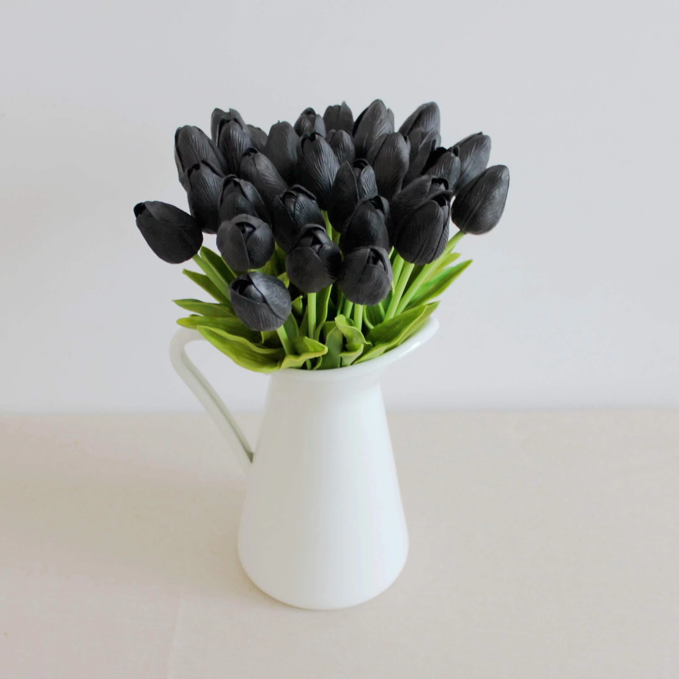 Mandy's 28pcs Black Artificial Latex Tulips for Party Home Wedding Decoration