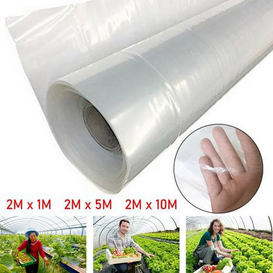 Goodhd Clear Plastic Greenhouse Poly Film Polytunnel Poly Hot House Cover VARIOUS LENGT