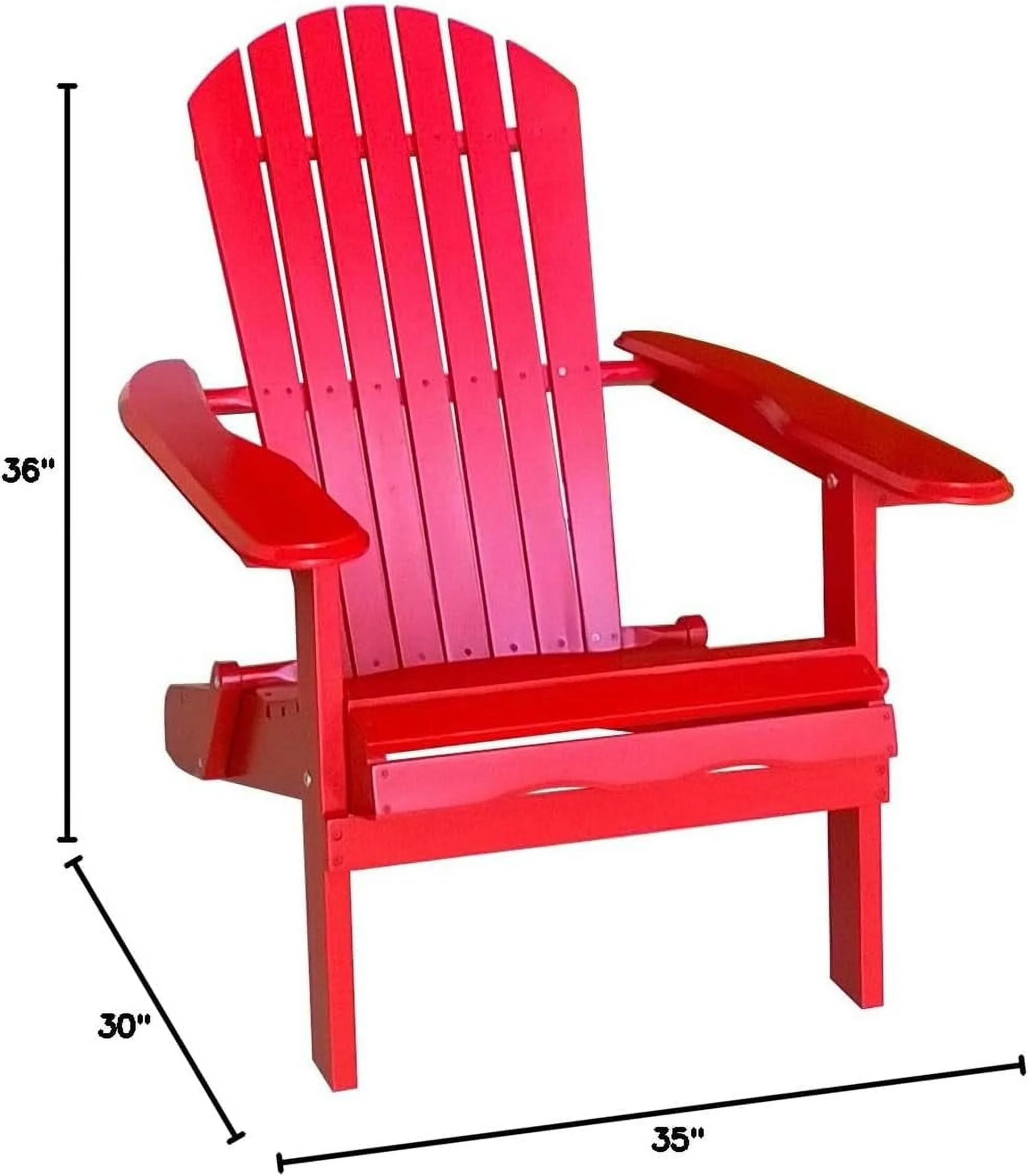 TX 39012 Red Folding Adirondack Chair