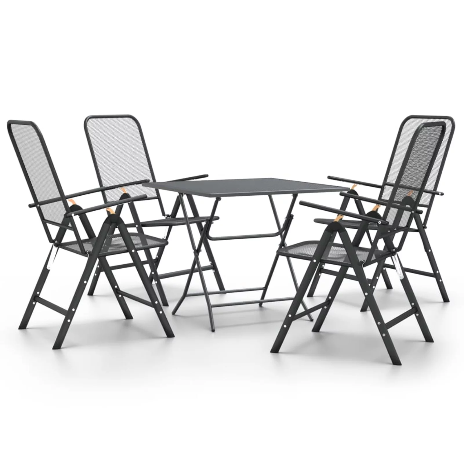 Aibecy 5 Piece Patio Dining Set Expanded Metal Mesh Anthracite