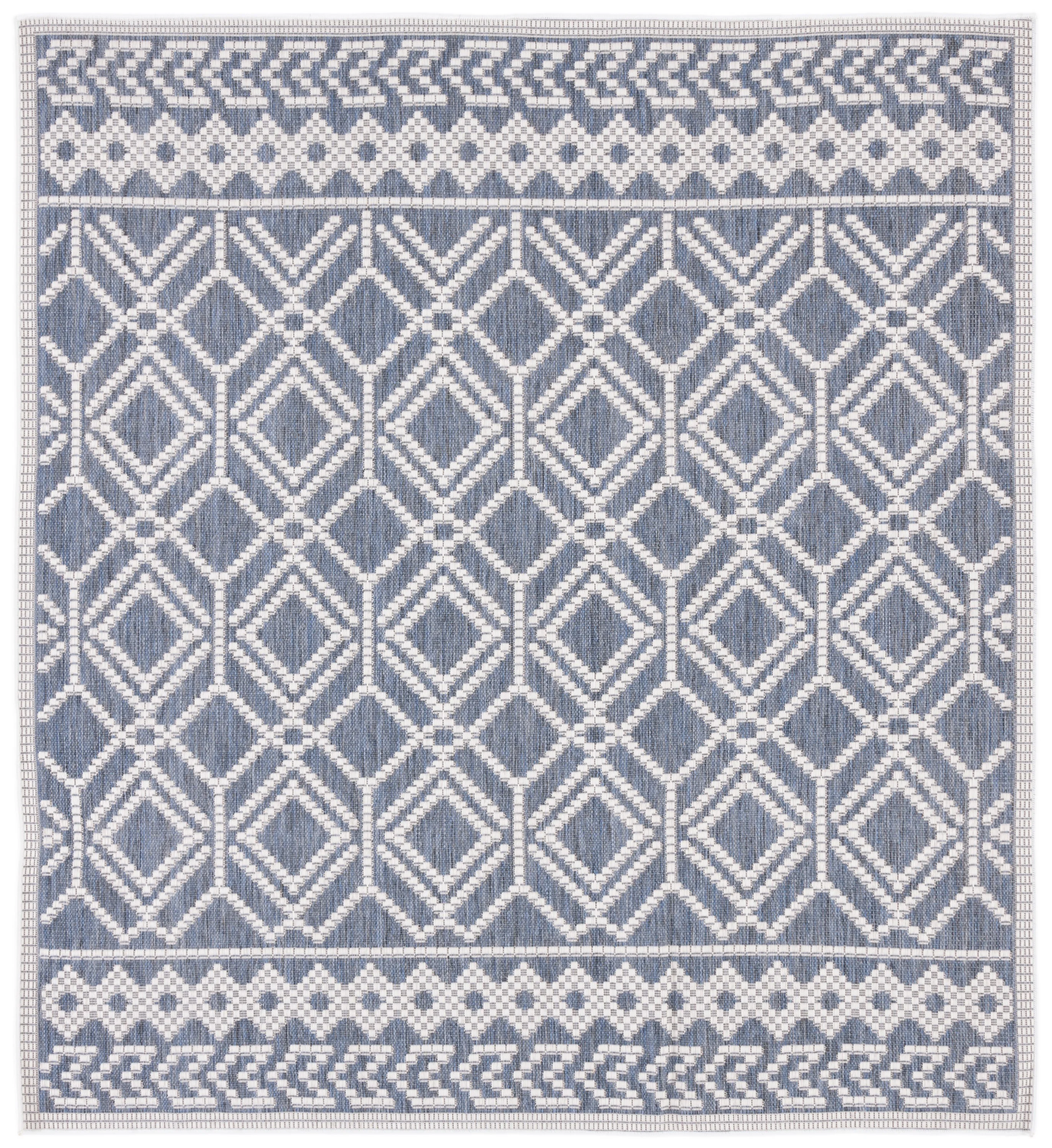 SAFAVIEH Martha Stewart Geometric Indoor/Outdoor Area Rug, Grey/Ivory, 6'7