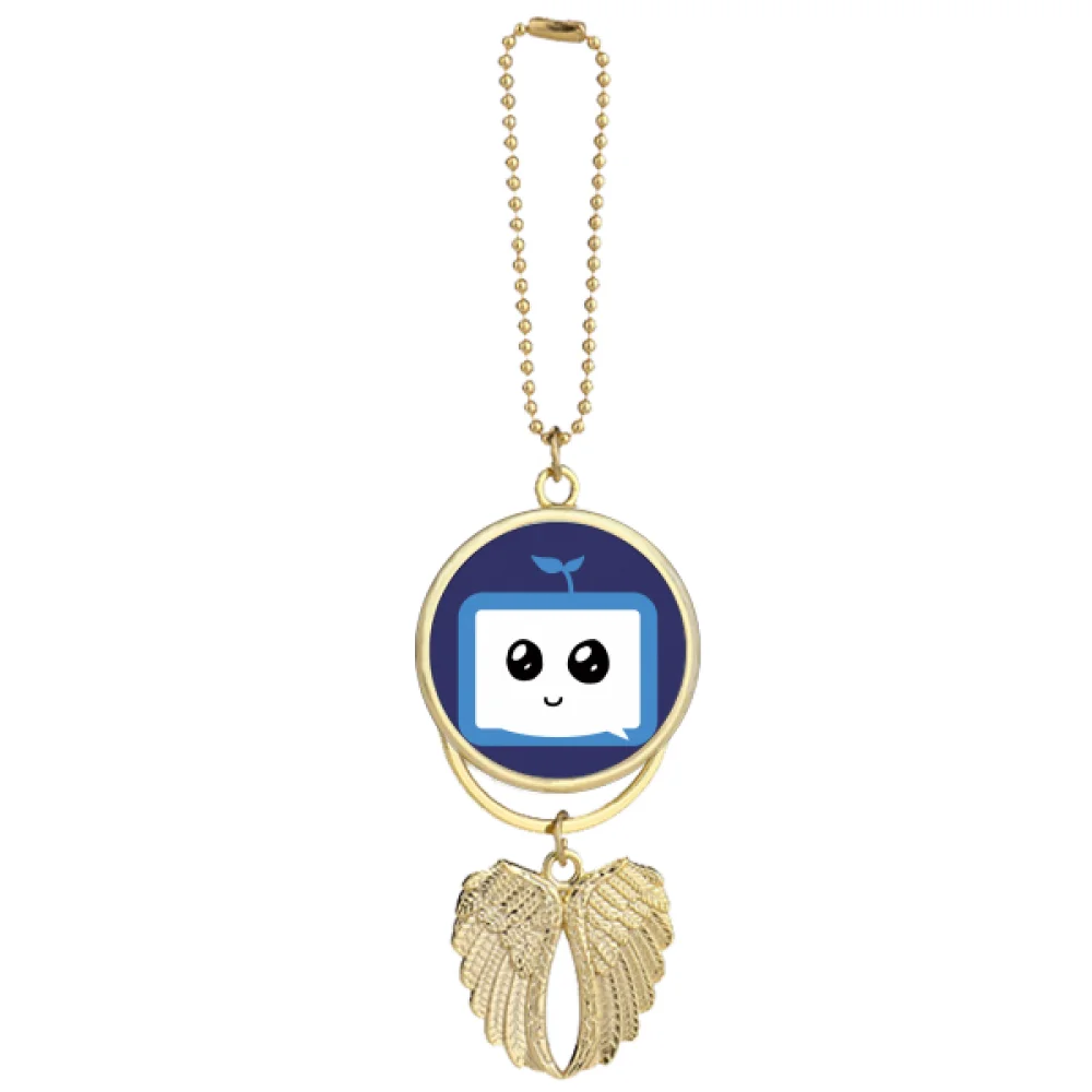 Saplings Sle Small TV Face Original Car Keychain Angel Wing Pendant