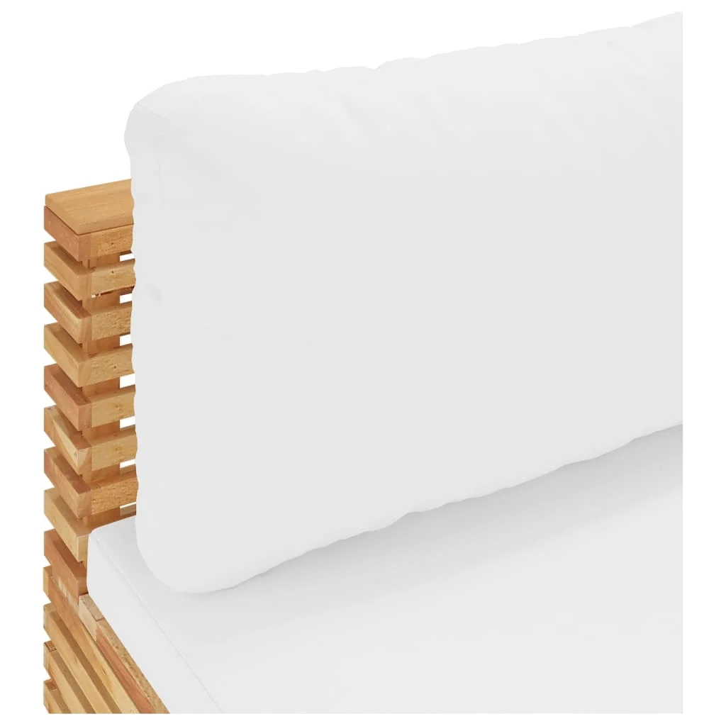 Anself Patio Middle Sofa with Cushions Solid Wood Teak