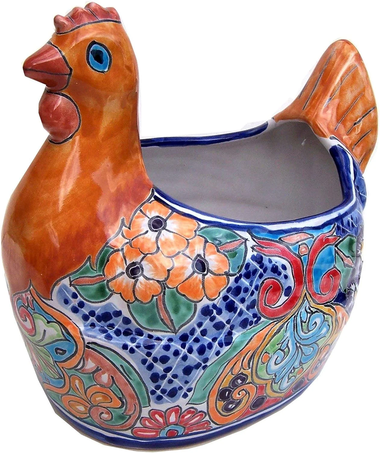 Multicolor Chicken Talavera Ceramic Planter