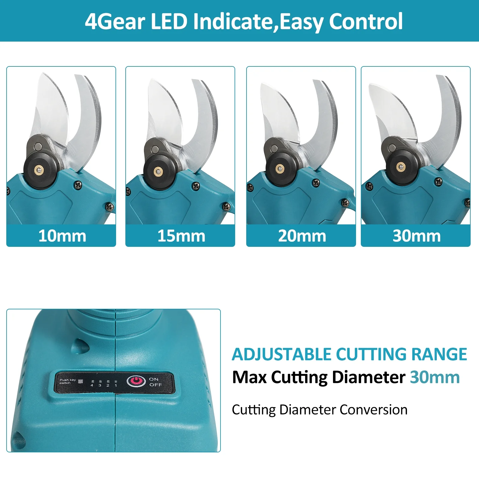 Dadypet Electric scissors,30mm Max Diameter Battery Powered Portable Handheld Branch Pruner With Carry Case Handheld Shears With Pruner Clippers 30mm Battery Case Reable 2000mah Scissors