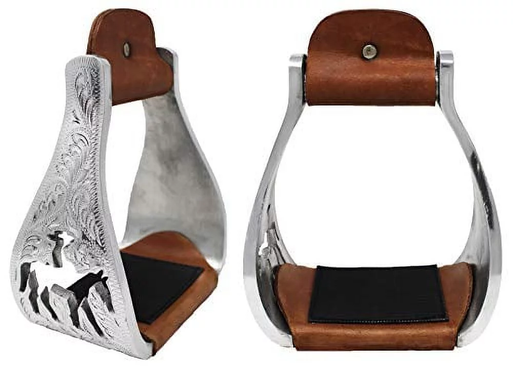 Horse Aluminium Engraved Cut-Out Stirrups 51146
