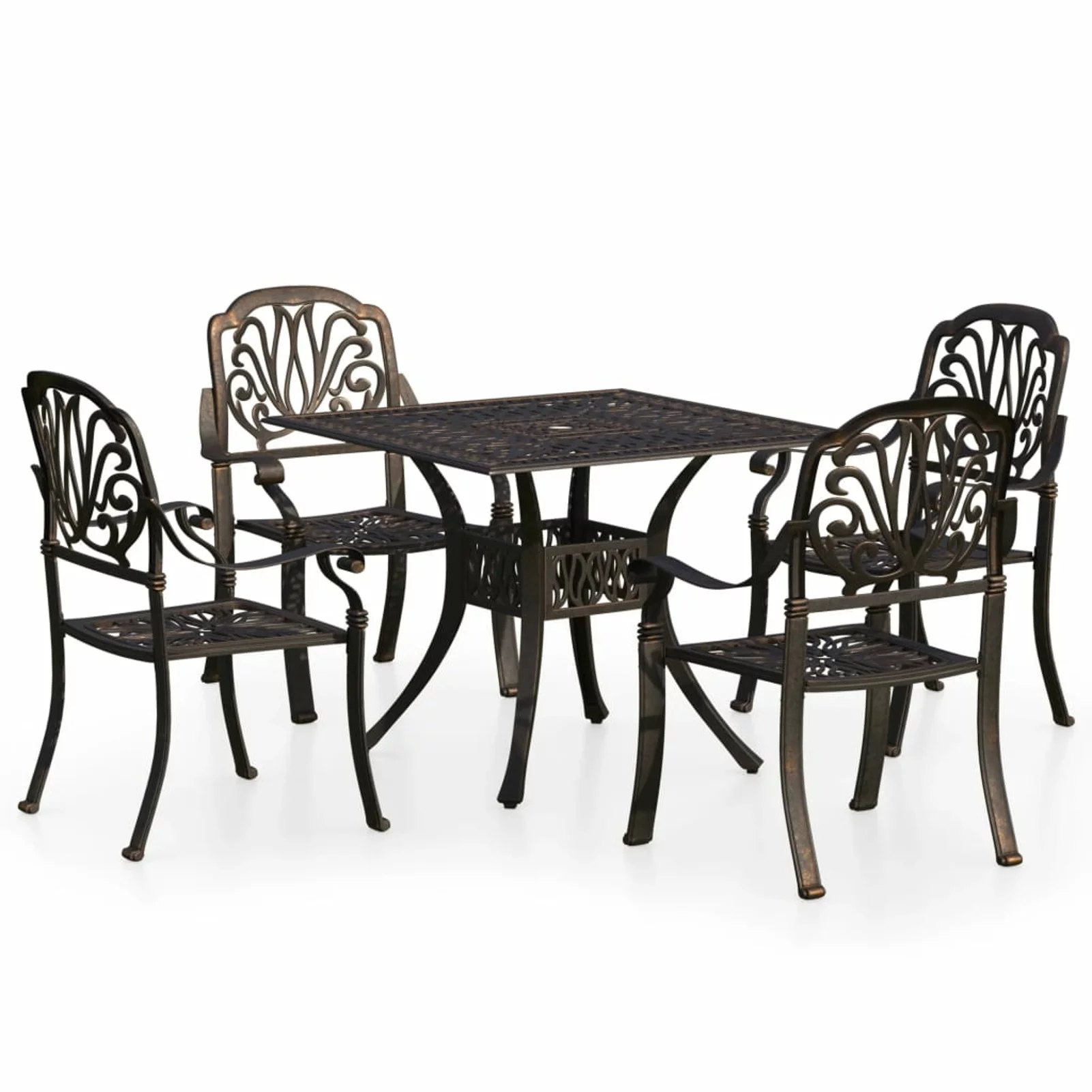 OWSOO 5 Piece Bistro Set Cast Aluminum Bronze