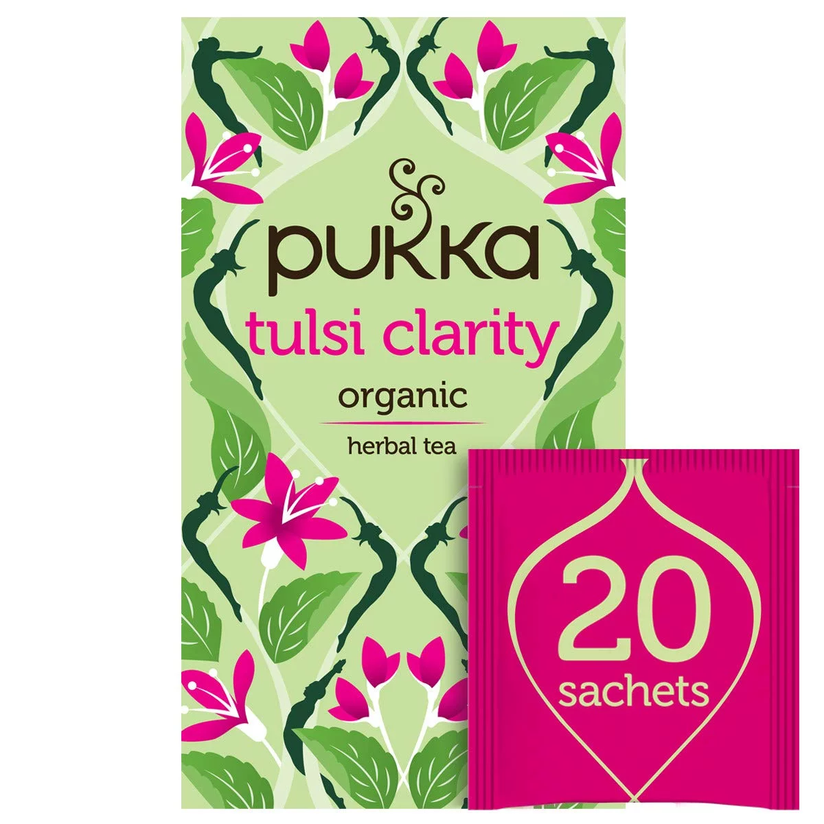 Pukka Organic Herbal Tea, Tulsi Clarity, 20 Tea Bags