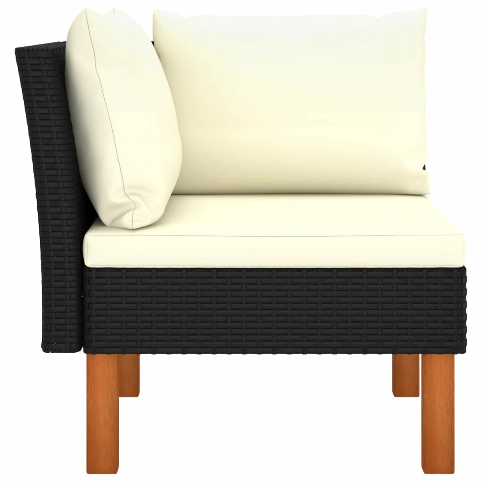 Andoer Corner Sofa Poly Rattan and Solid Eucalyptus Wood