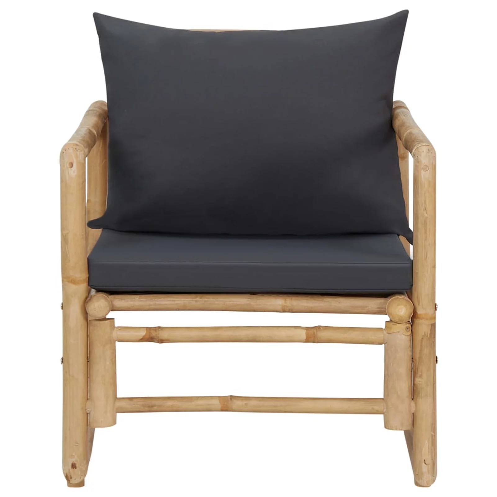walmeck Patio Chairs with Cushions 2 pcs Bamboo
