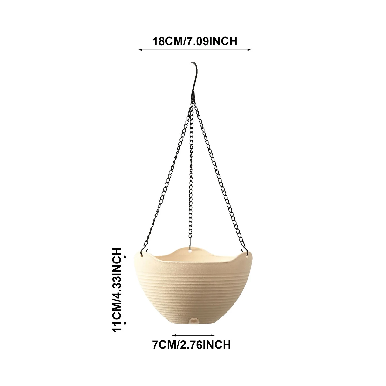 Hanging Planter Automatic Watering Indoor Pot With Hole 3 Hanging Container With Metal Chain (white/black/grey) Flower for outside Bulk Flower Basket Modern Flower Large Home Flower Pot Set Variety