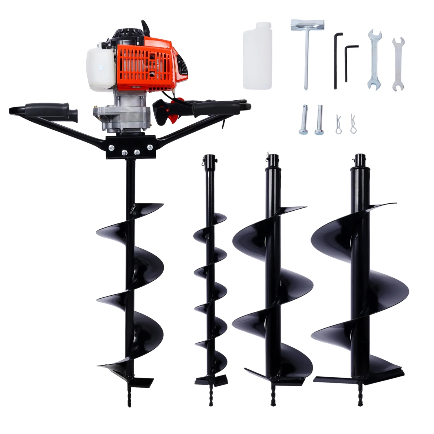 2.7HP Post Hole Digger 63cc two person handle Gas-Powered 2-Stroke Auger Digging Drill Shaft Size 3/4” (Machine Only)EPA COMPLAINT With L4”+L8”+L10”+L12” DRILL BITS