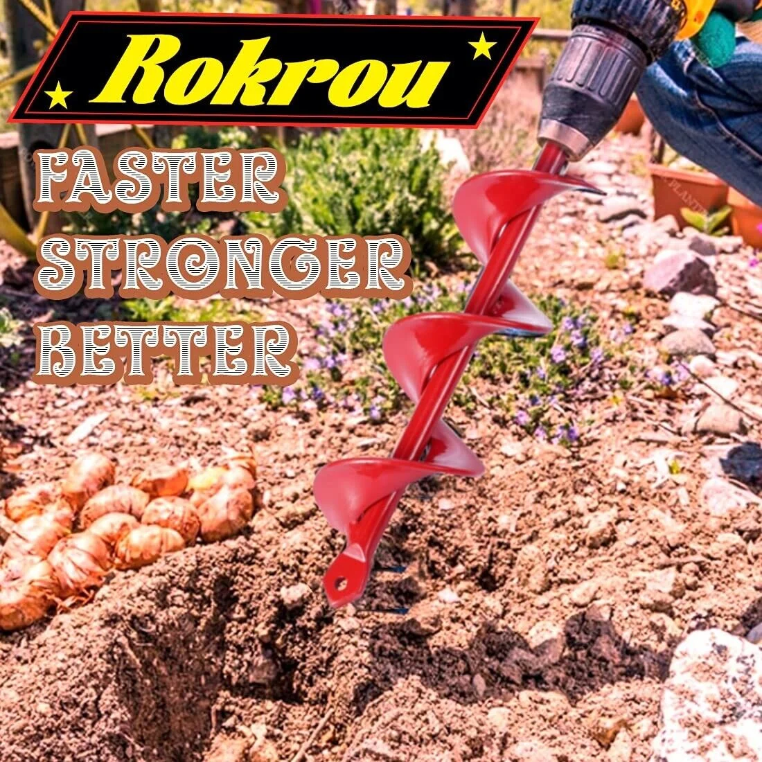 3pcs Auger Spiral Hole Drill Bit For Garden Yard Planting Spiral Drill Bit Set