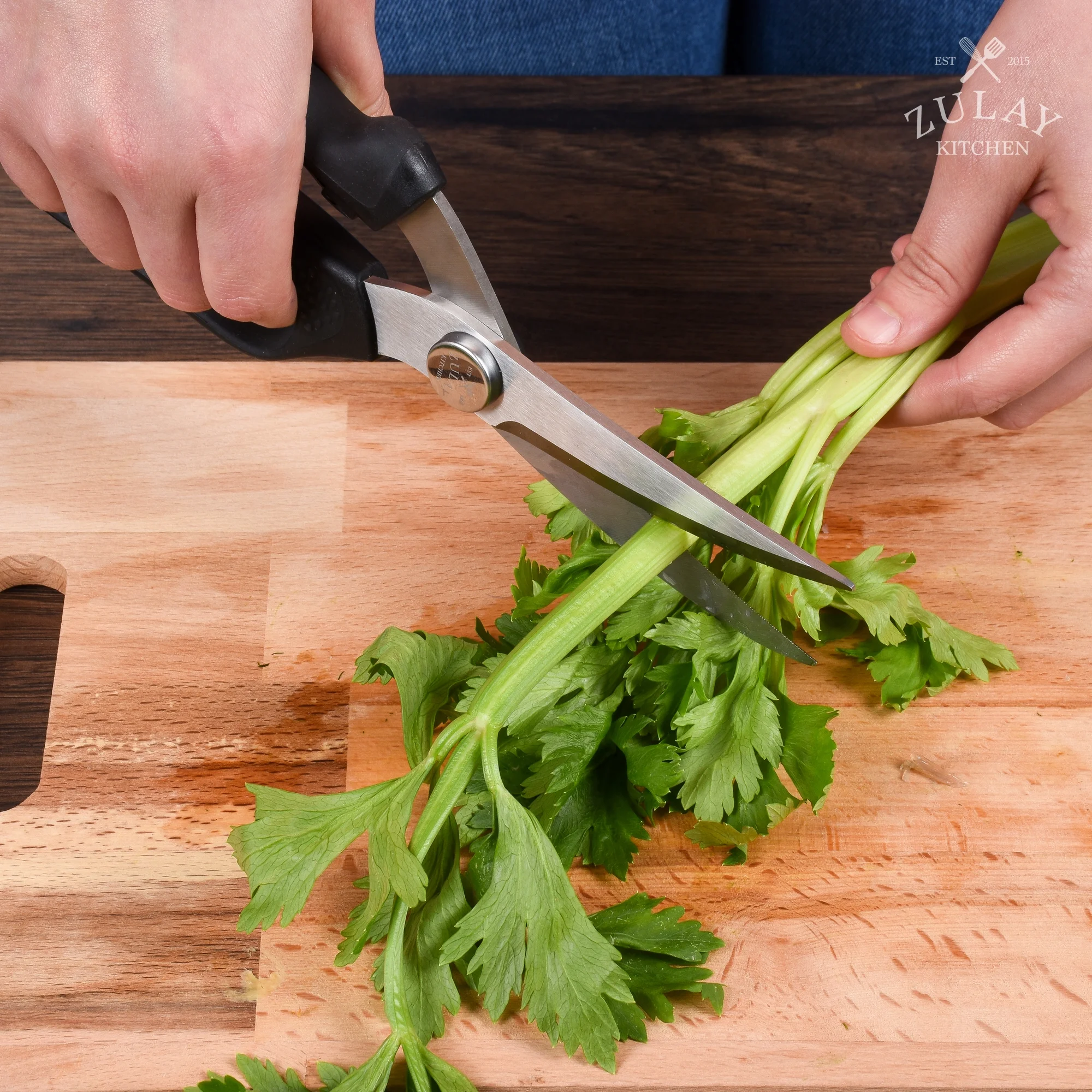 Zulay Kitchen Poultry Shears Spring-Loaded Heavy Duty Stainless Steel Chicken Shears