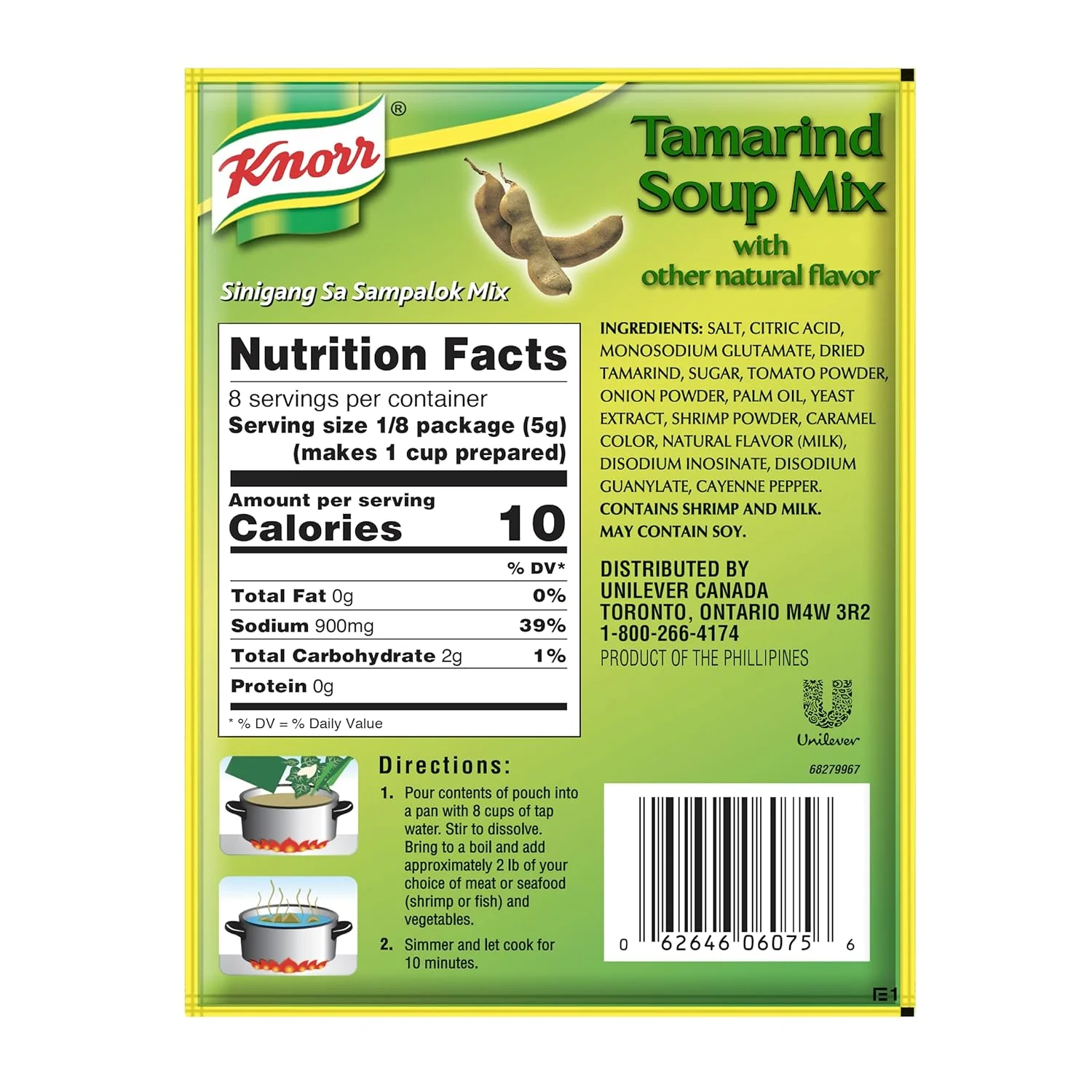 Knorr Tamarind Soup Mix (Sinigang sa Sampalok Mix), 1.41oz (40g) (Pack of 1)