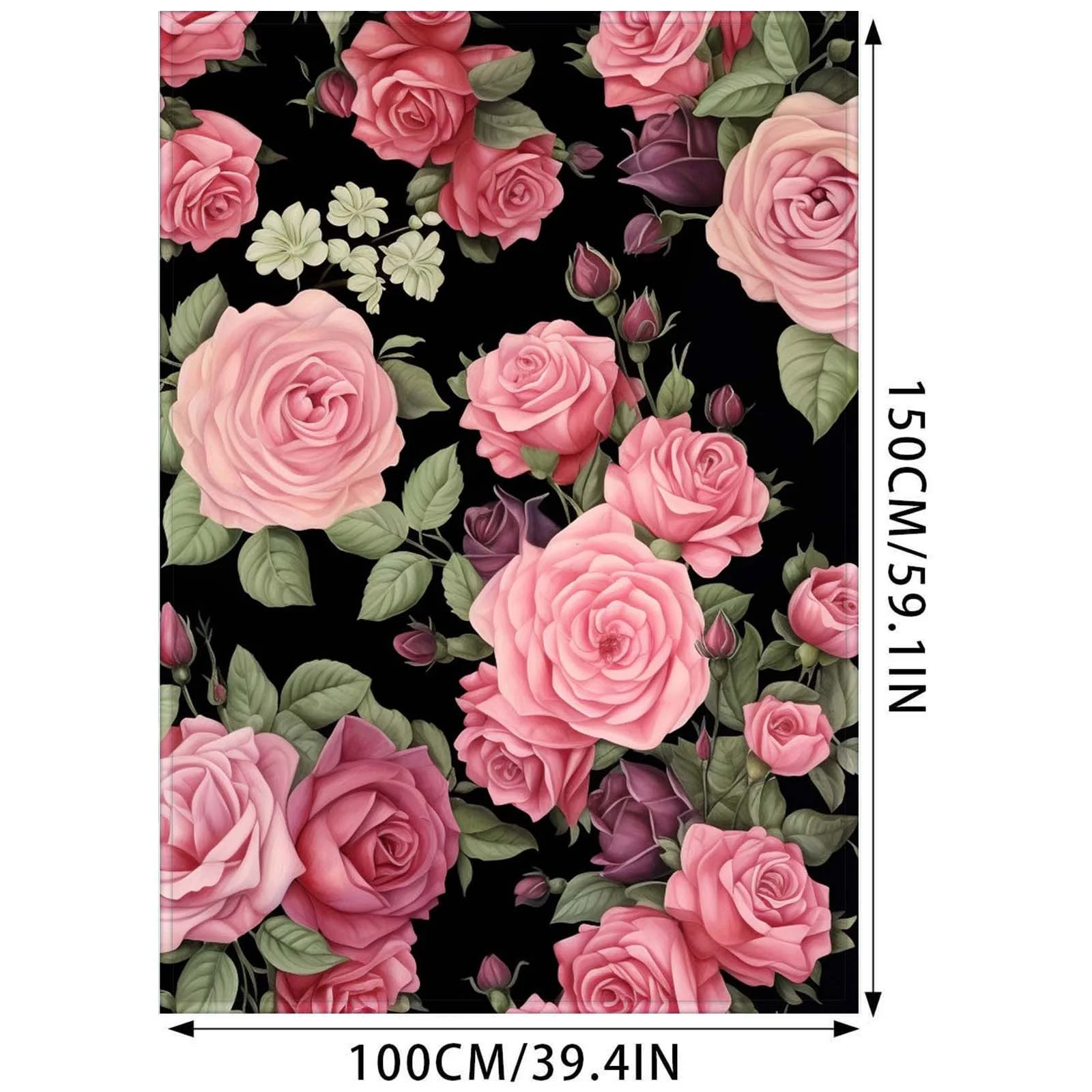 iju7gthy Carpet Foam 4th of July Party Black Flowers Blanket Super Soft Flannel All Lightweight Living Room/Bedroom Warming Blanket 70X100Cm/100X150Cm