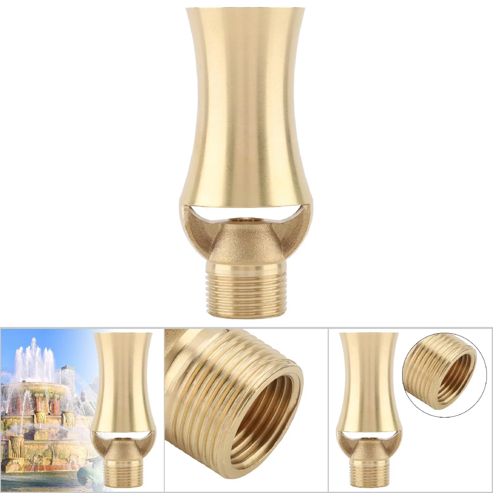 Brass Ice Tower Cascade Cedar Water Fountain Nozzle Spray Pond Sprinkler Head (1/2''3/4''）