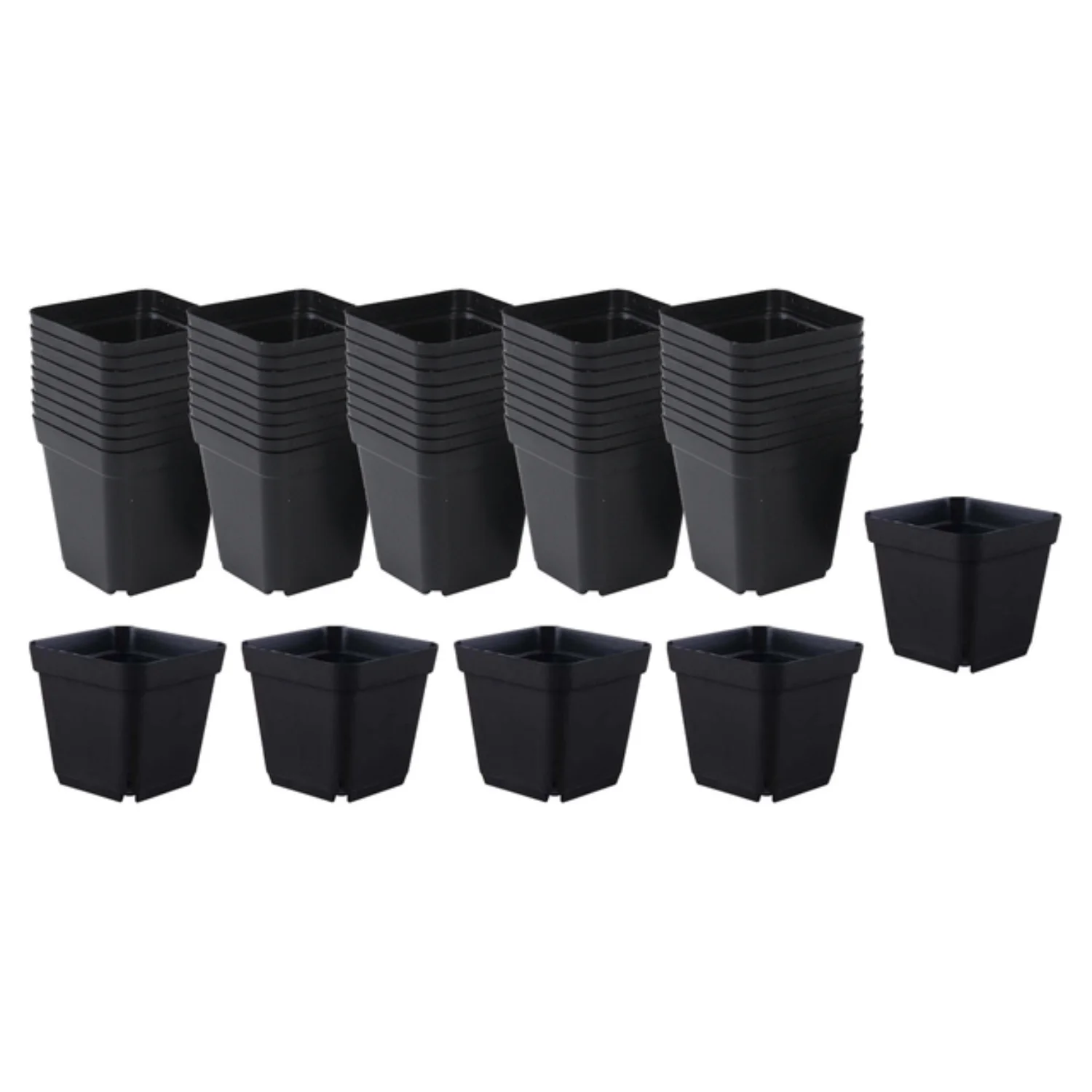 50Pcs Nursery Pots Flower Planter Nursery Transplanting Planter Container Seed Starting Pot  Office Room Balcony Table Garden