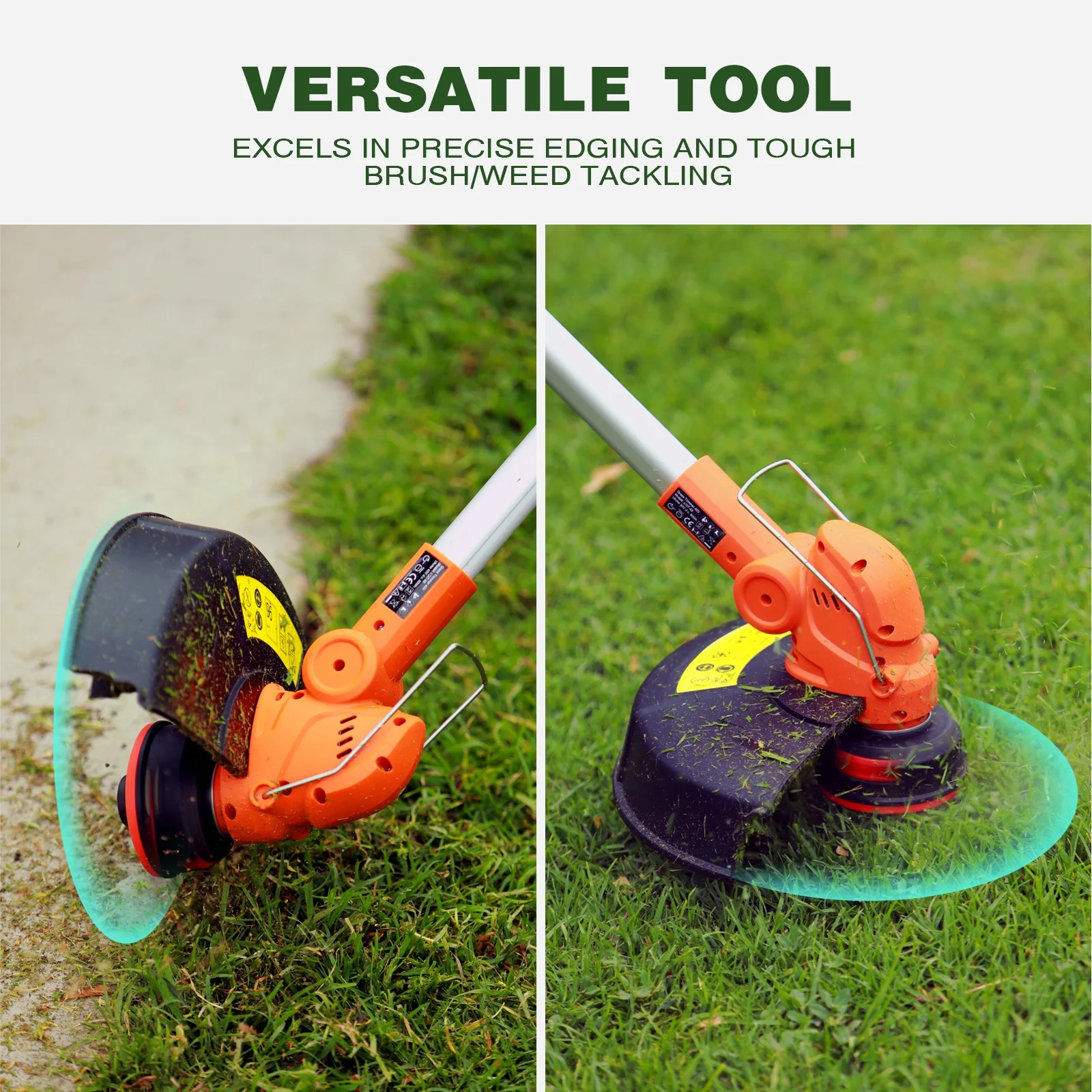 UKOKE ST2308 40V Professional Cordless Grass String Trimmer | Includes 2.0Ah Battery & Charger | 13-Inch Dual Line Feed | Brushless Motor | Ideal for Precision Lawn Trimming and Brush Cutting