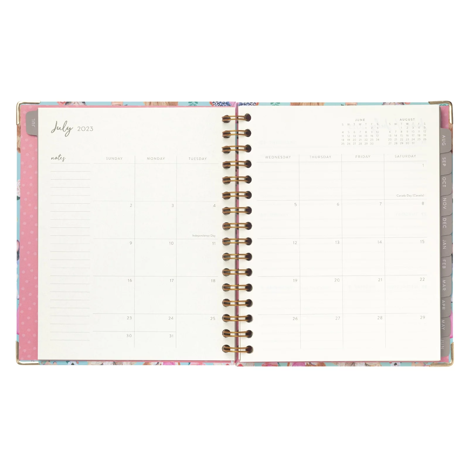 2023-2024 Mintgreen Weekly/Monthly Spiral Planner, 7.25