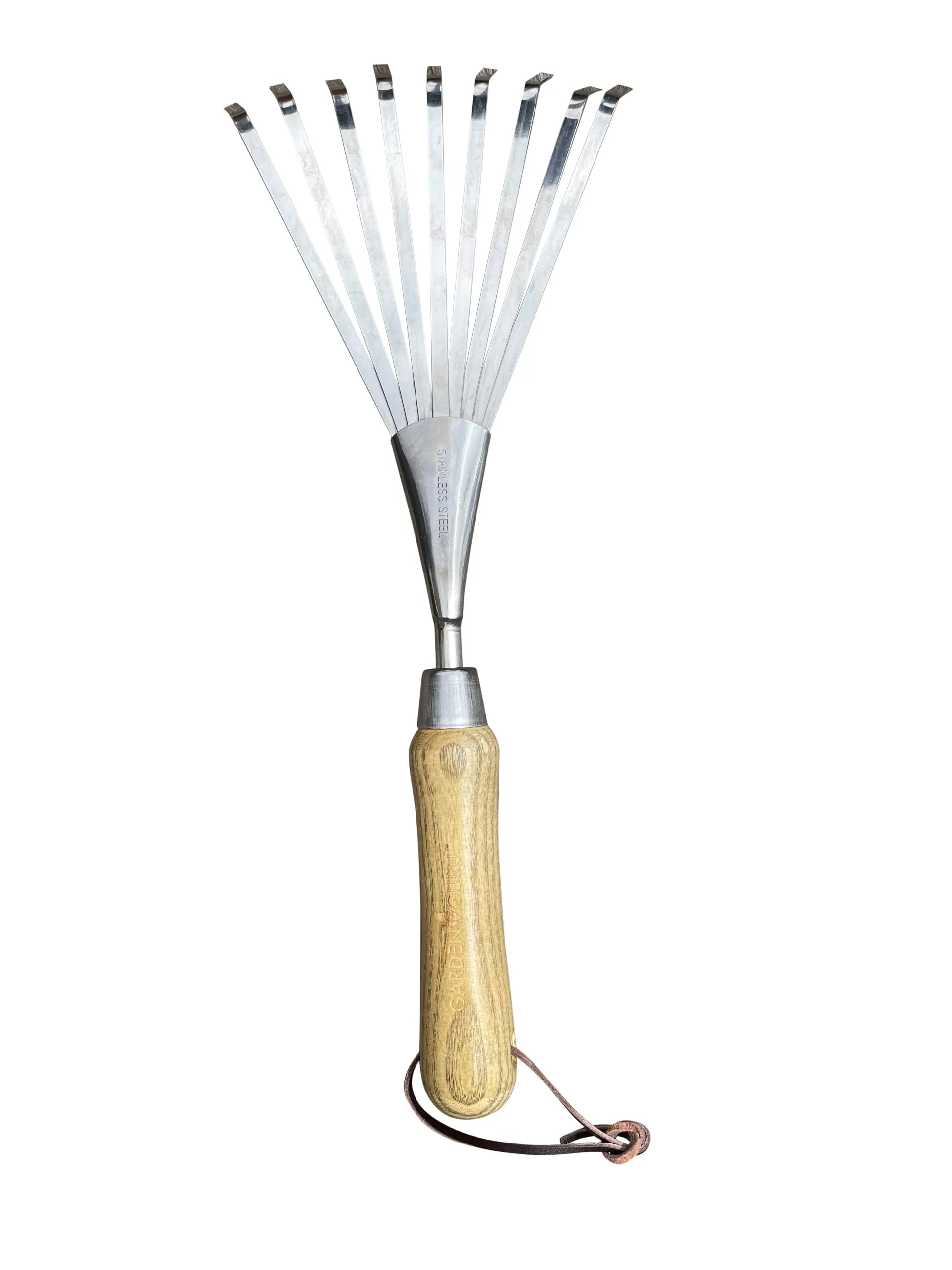 Garden Guru Stainless Steel Hand Rake Tiller with FSC Wood Ergonomic Handle, Great for Gardening, Cultivating, and More (4 Pack)