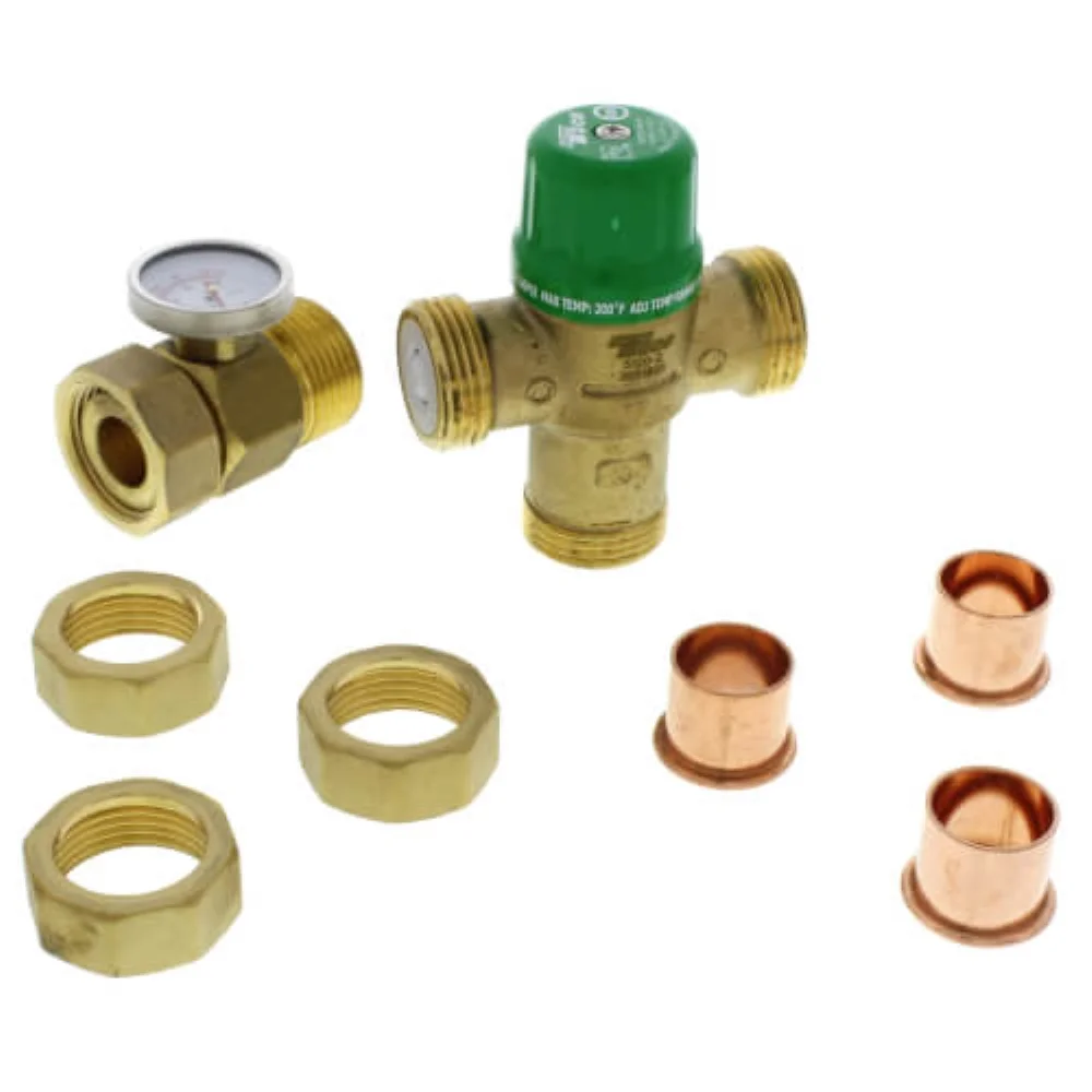 Taco 5123-c2-G 3/4in Sweat Union Mixing Valve with Gauge, Low Lead