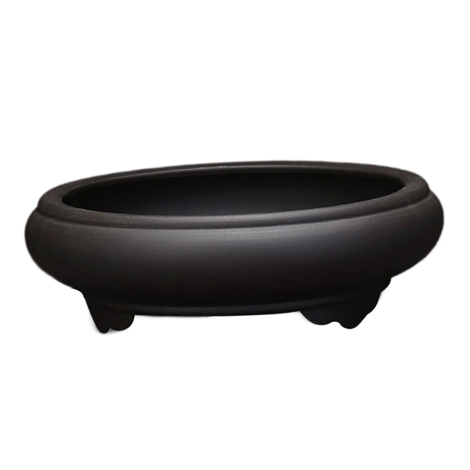 Colaxi Round Large Shallow Planter Pot Bonsai Pot Flower Planter with Drainage Hole, Pottery Clay Plant Pot for Yard,Courtyard Decor black