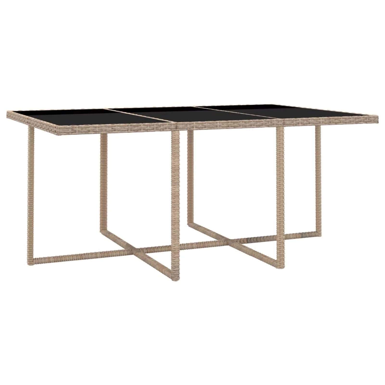 Walmeck 11 Piece Patio Dining Set with Cushions Poly Rattan Beige