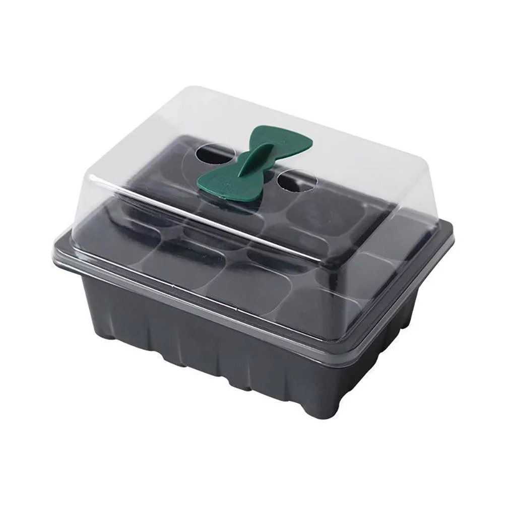 Verdant Touch Seed Tray 12 Hole Tray Seed Starter Tray with Lid Grow Box Seedling Nursery Tray for Greenhouse Seedling Germination Growing