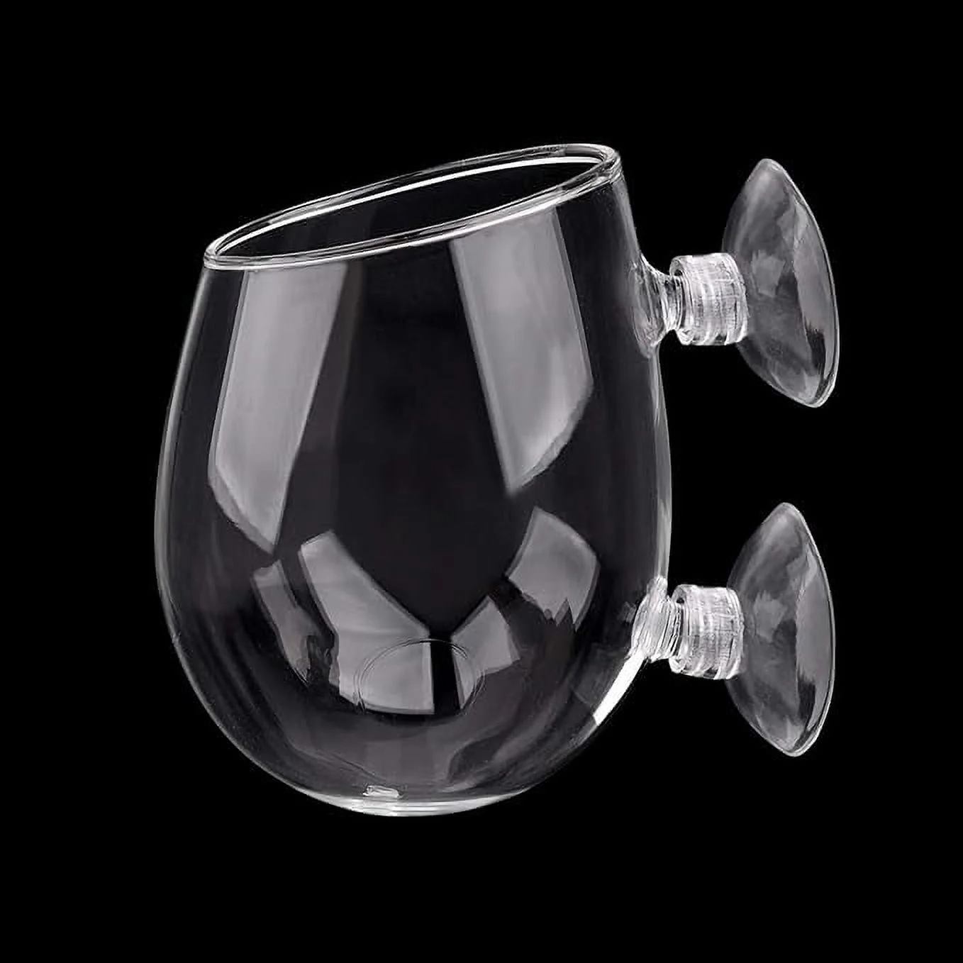 Dannisly Crystal Glass Aquatic Plant Pot Aquarium Plant Holder Aquatic Plant Cup with 2 Suction Cups for Aquarium Fish Tank Decoration