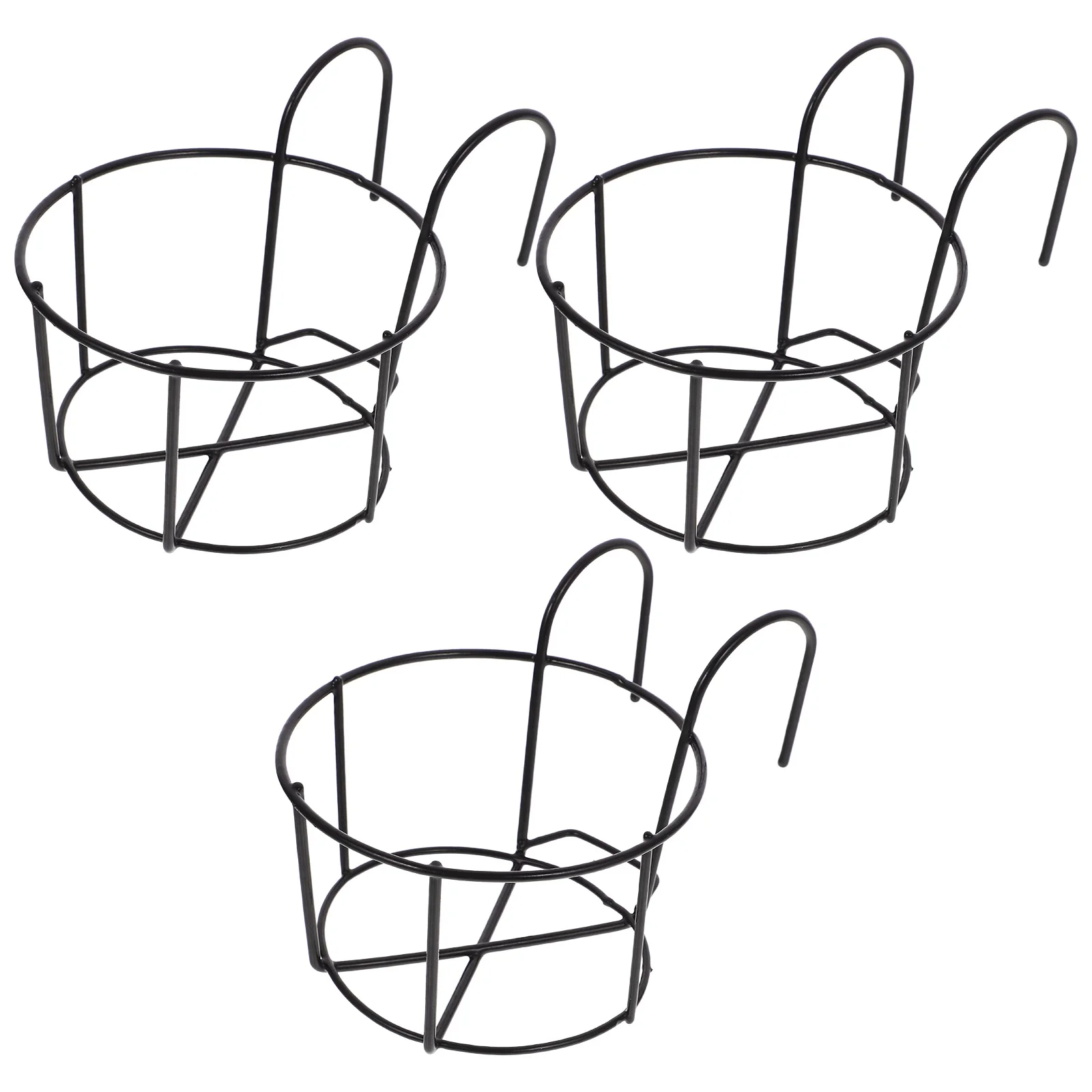 Gongxipen 3pcs Balcony Plant Pot Holder Hanging Planter Pot Parapet Iron Fence Flower Pot