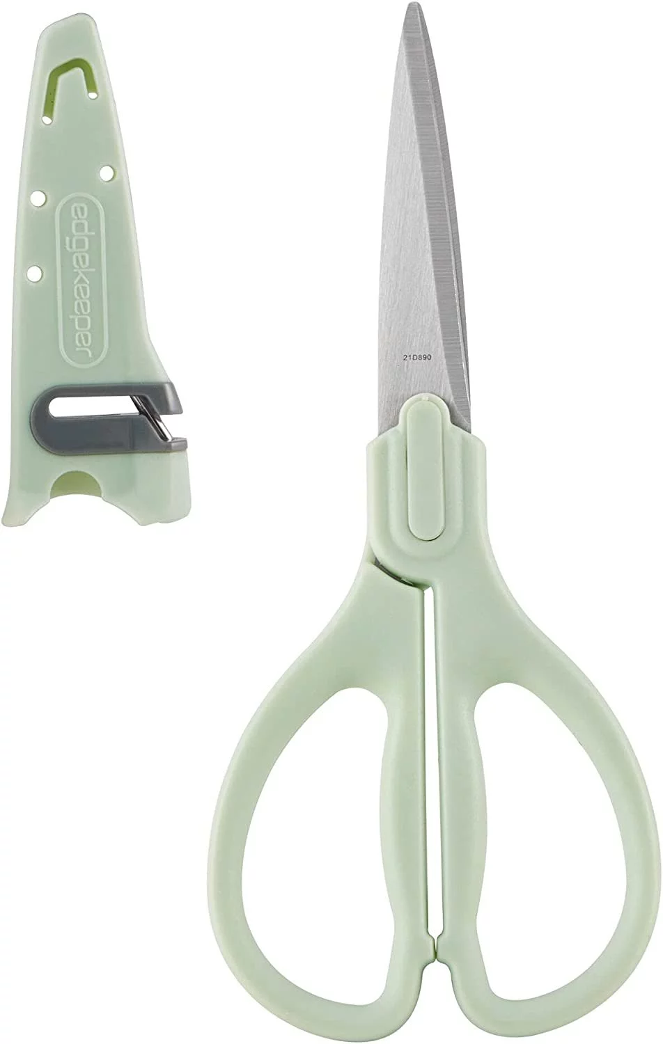 Copco High Carbon Stainless Steel All Purpose Shears with EdgeKeeper Self-Sharpening Sheath, 8.86-Inch, Pistachio