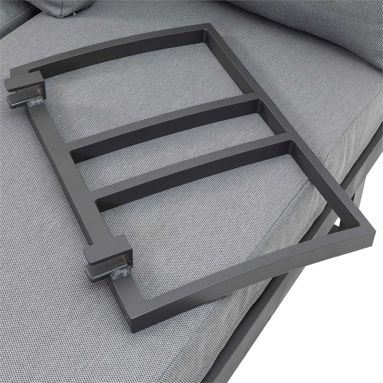 Kingfisher Lane Modular Teak Solid Wood Sectional Sofa in Natural/Gunmetal