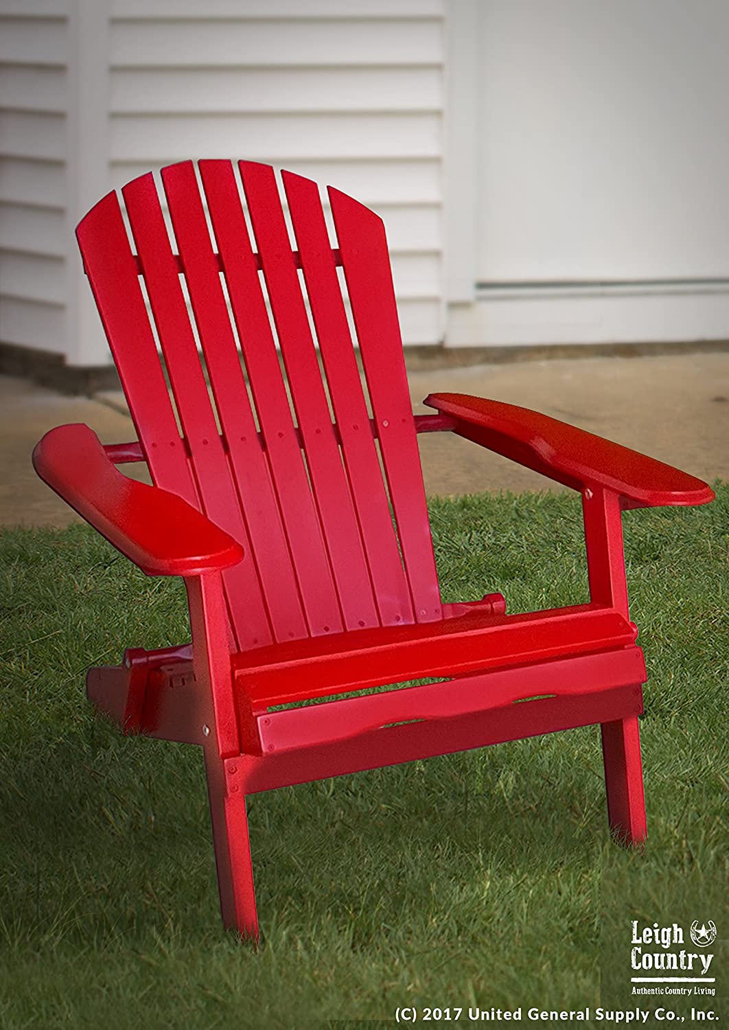 TX 39012 Red Folding Adirondack Chair