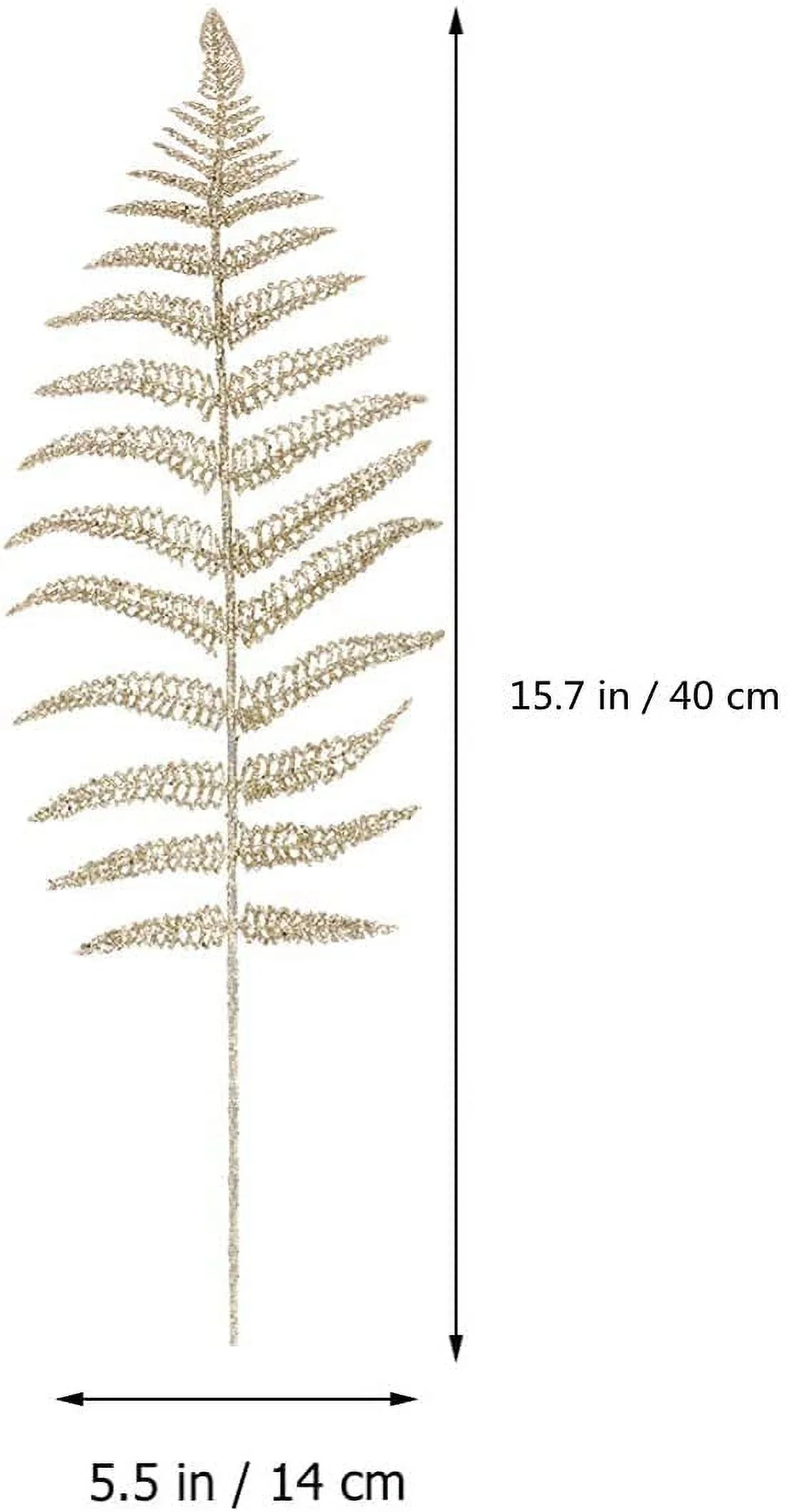 Namzi Decorative Glitter Hollow Leaf, 10pcs Artificial Fern Plant Persian Stem Leaves Christmas Spray Ornament for Holiday Party Xmas Tree Decor （Gold）