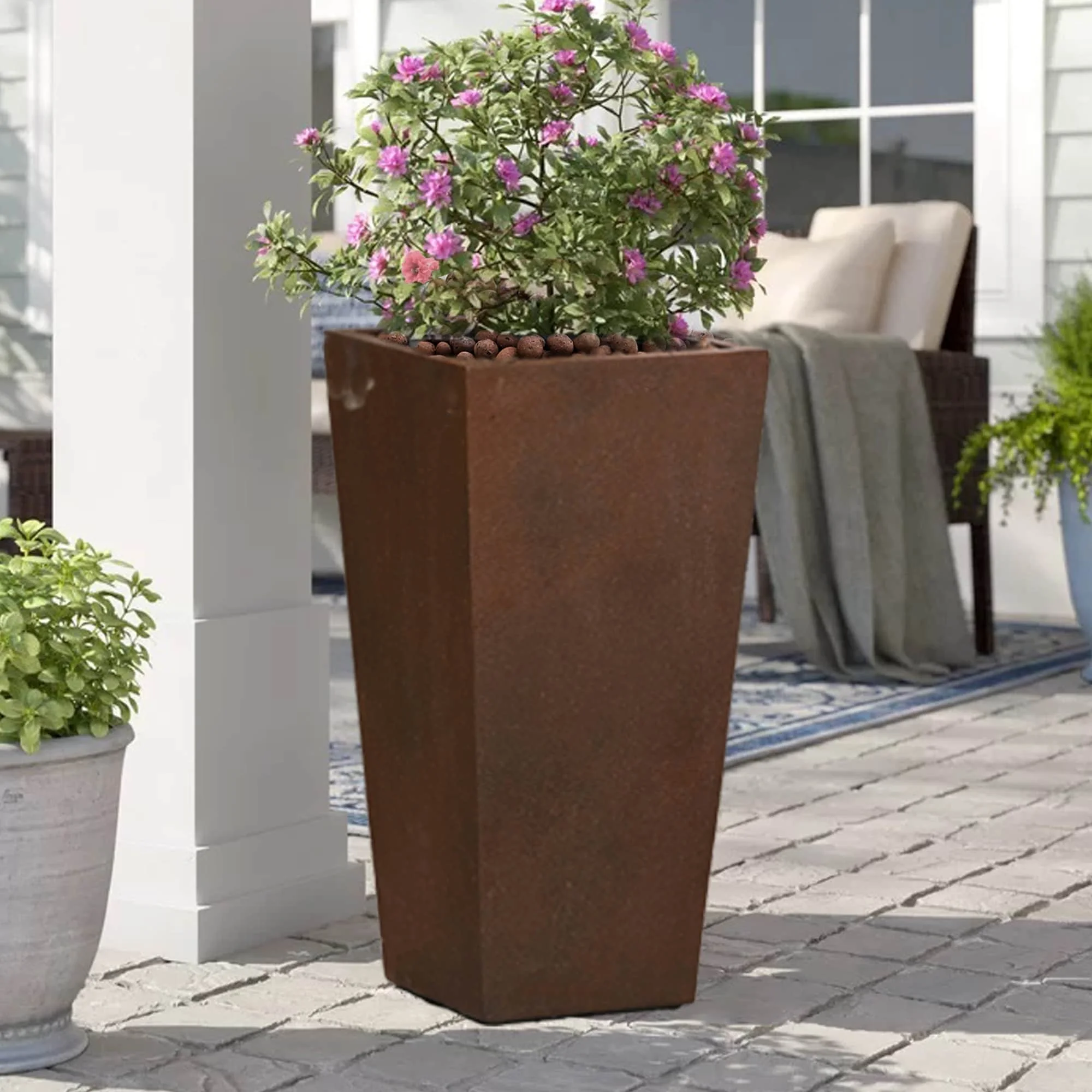 Havenside Home Rustic Brown Handcrafted Medium Angled Planter by  - 18.5