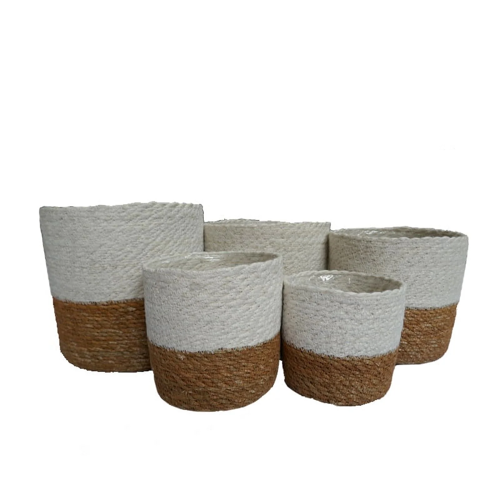 KOZIE LIFESTYLE SET OF 5 LINE JUTE PLANTERS