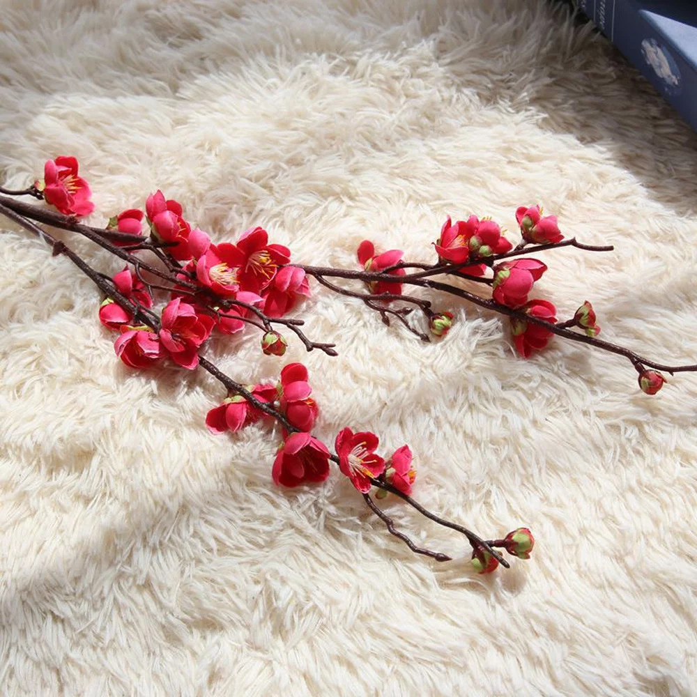 Artificial Fake Flowers Plum Blossom Floral Wedding Bouquet Home Decor
