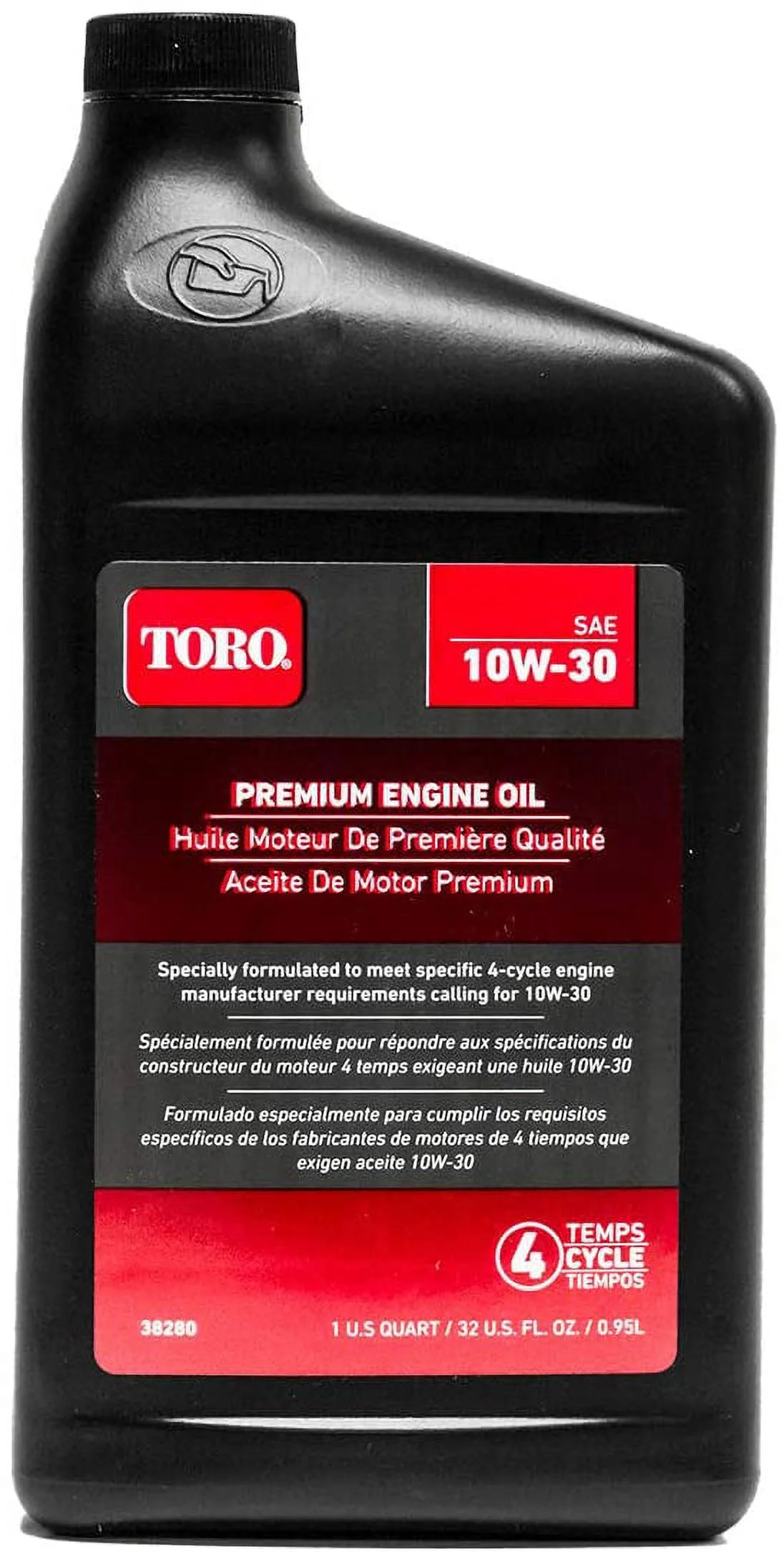 Pack of 4 Toro 38280 SAE 10W30 4-Cycle Oil 32 oz Bottle