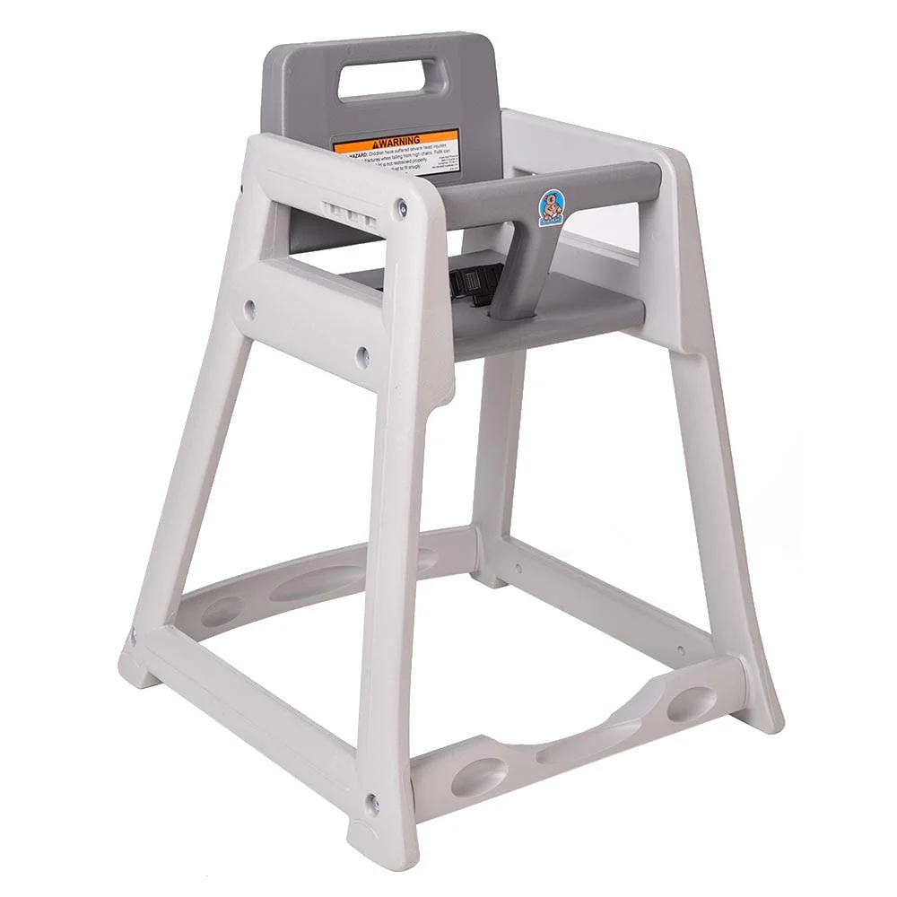 29+3%2f8%22+Stackable+Plastic+High+Chair+w%2f+Waist+Strap%2c+Gray