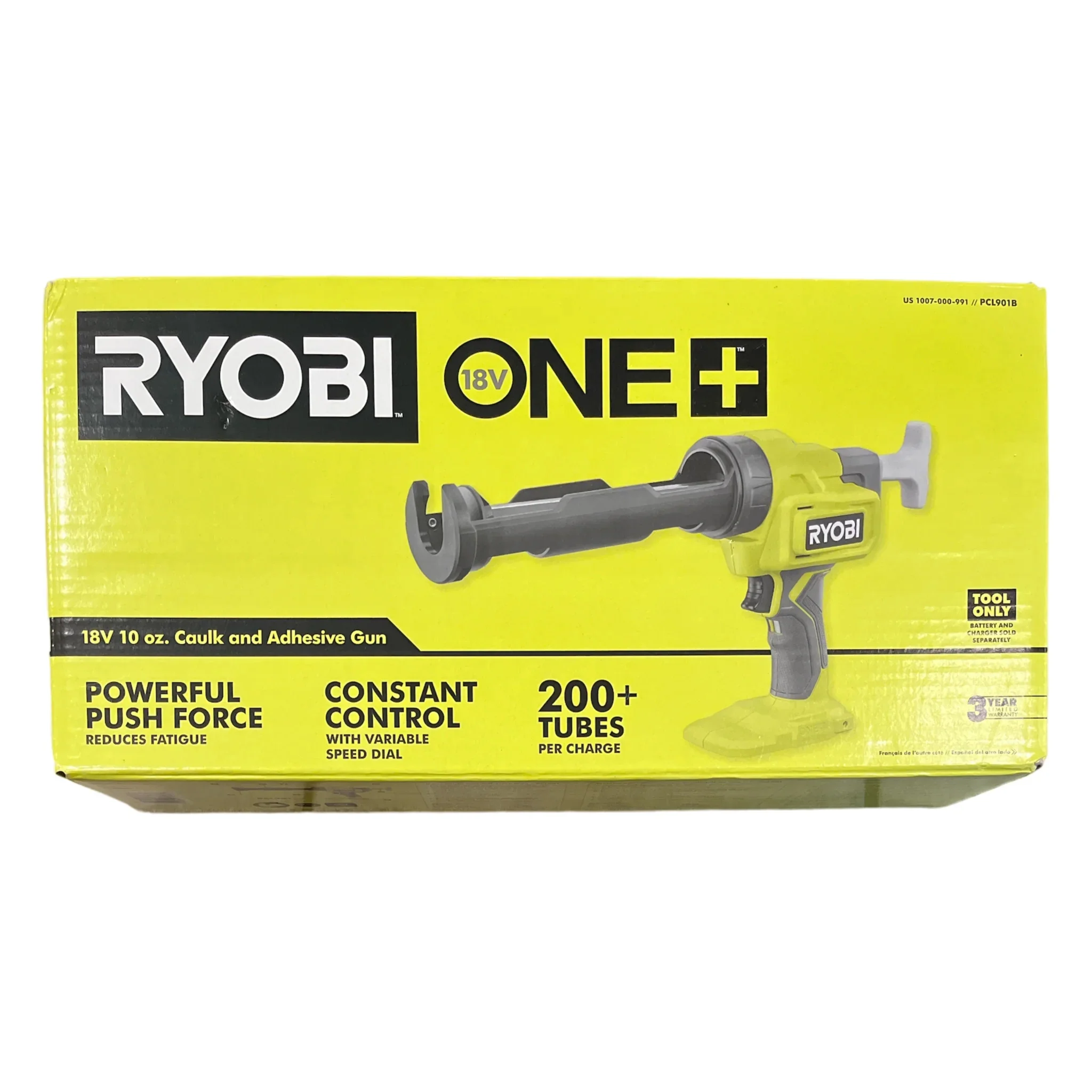 RYOBI 18V ONE+ 10 Oz. Caulk and Adhesive Gun 18 VOLT, Green (PCL901B)