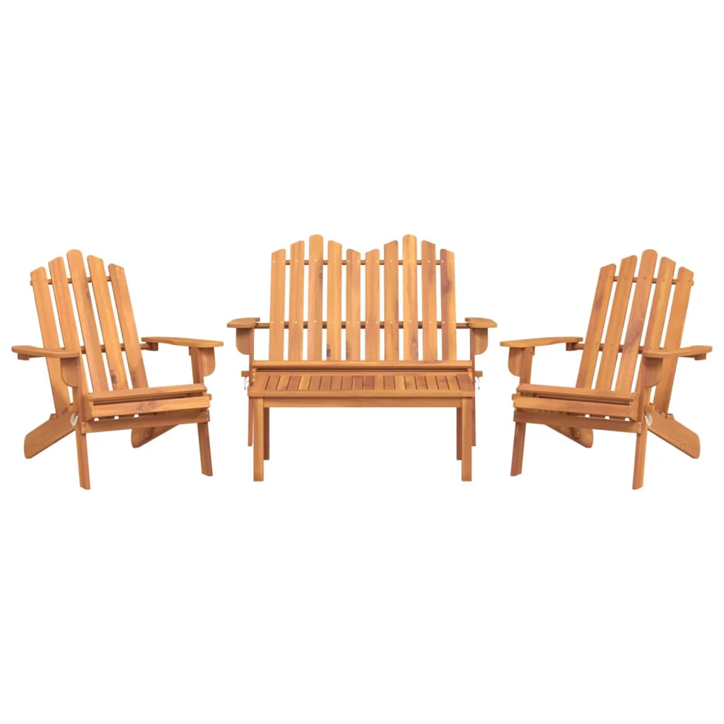 Dcenta 4 Piece Adirondack Patio Set Solid Wood Acacia
