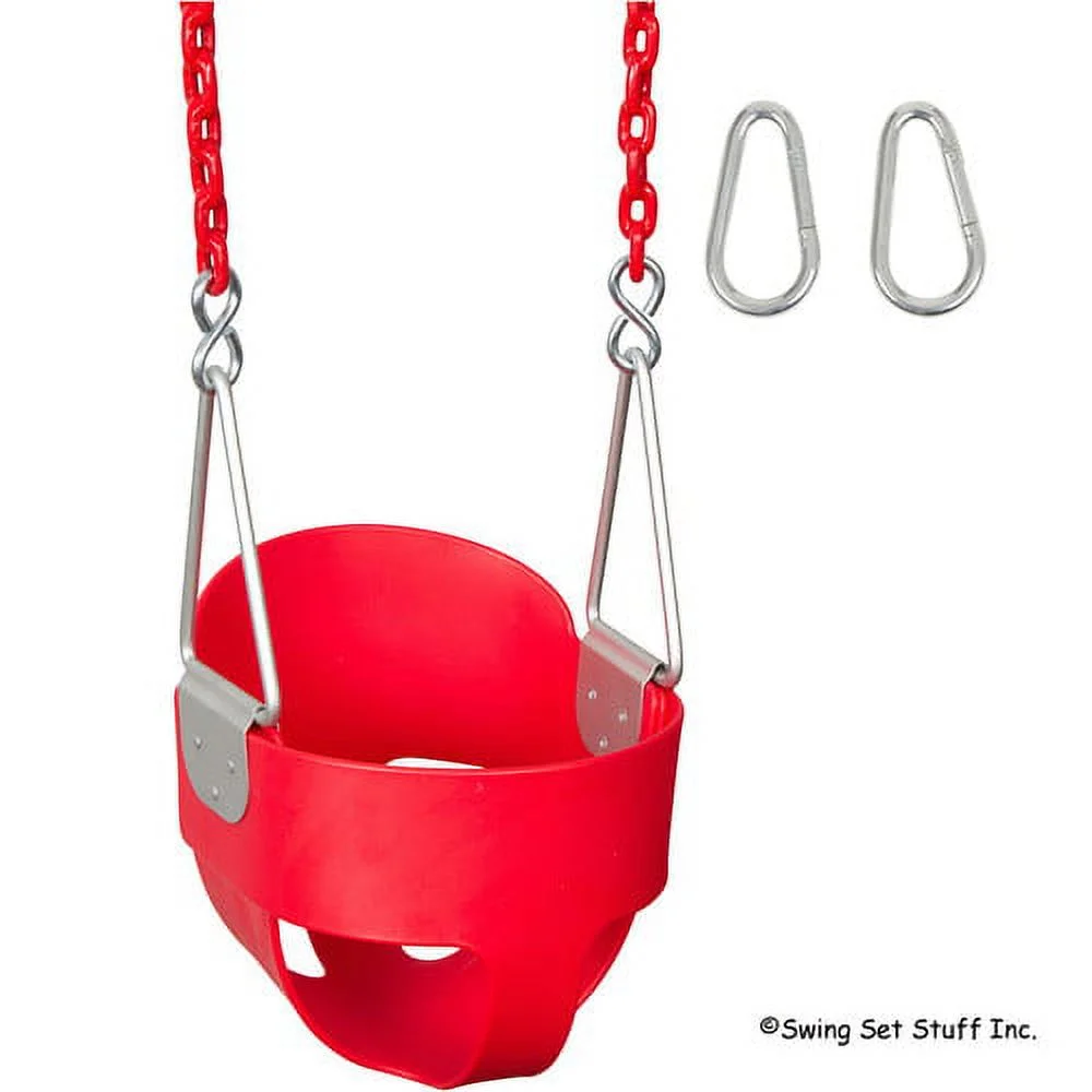 Swing Set Stuff Inc. Highback Full Bucket with 5.5 Ft. Coated Chains (Blue)