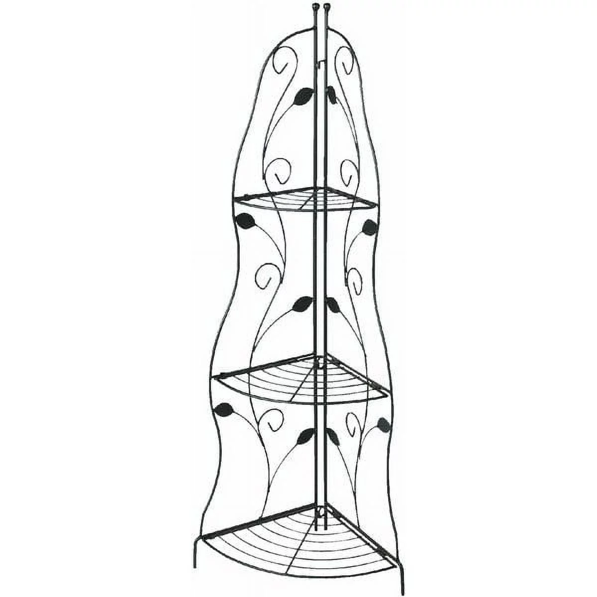 Best Garden Black Steel 45 In. Corner Plant Stand