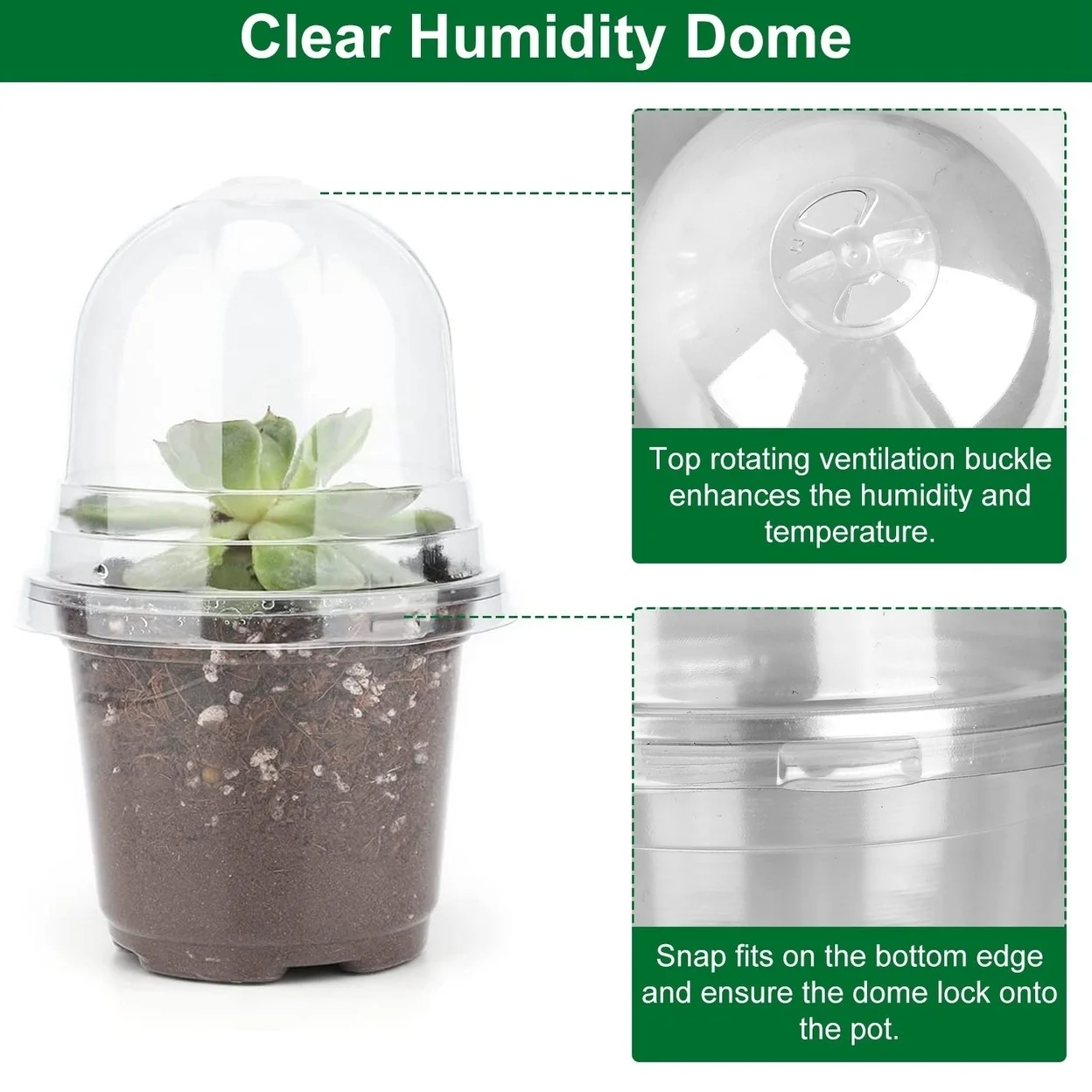 30Pcs Plant Nursery Pots PET Flower Seed Starting Pots Container with Dome with Drainage Holes