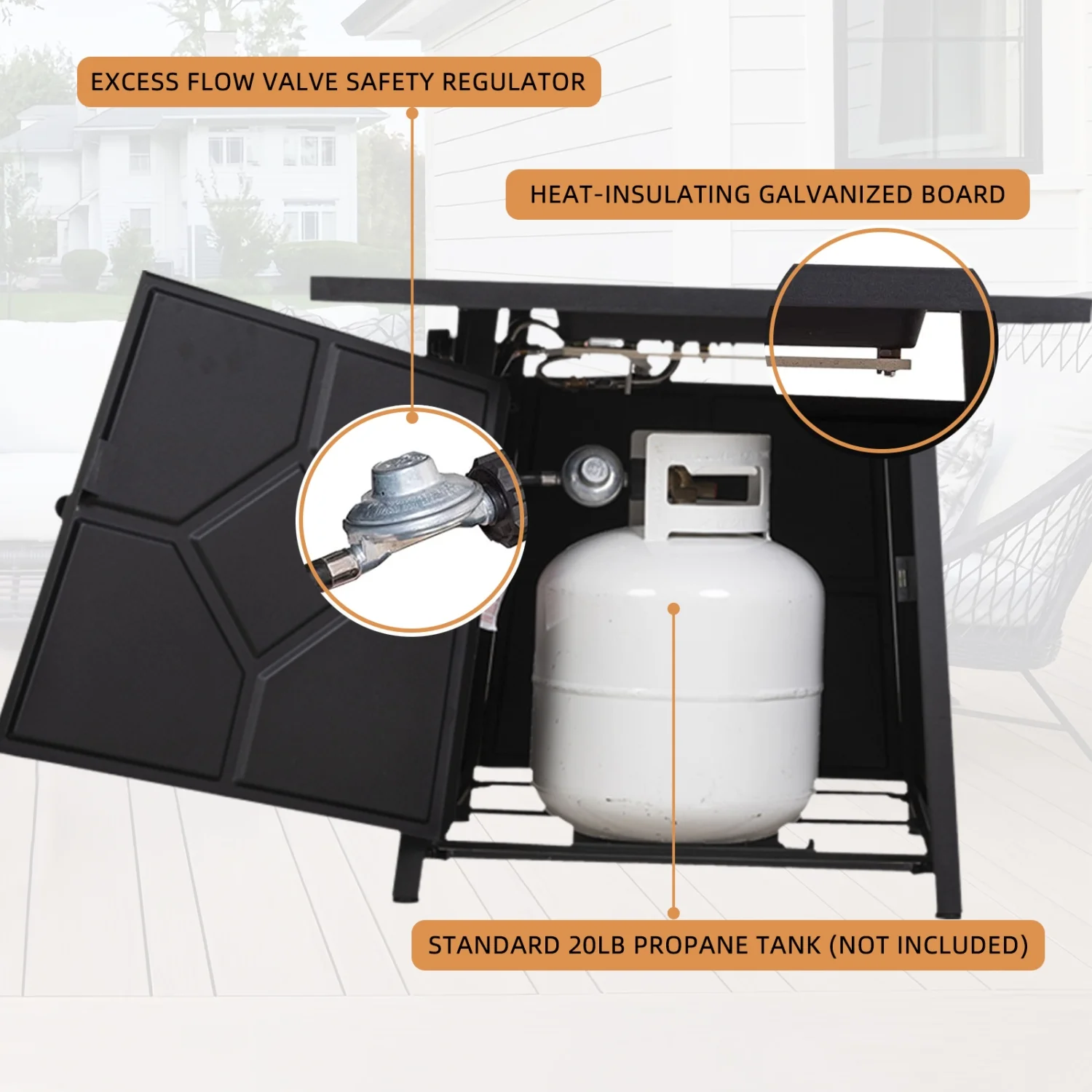 DremFaryoyo 40 000 BTU Steel Propane Gas Fire Pit  With Steel lid  Weather Cover