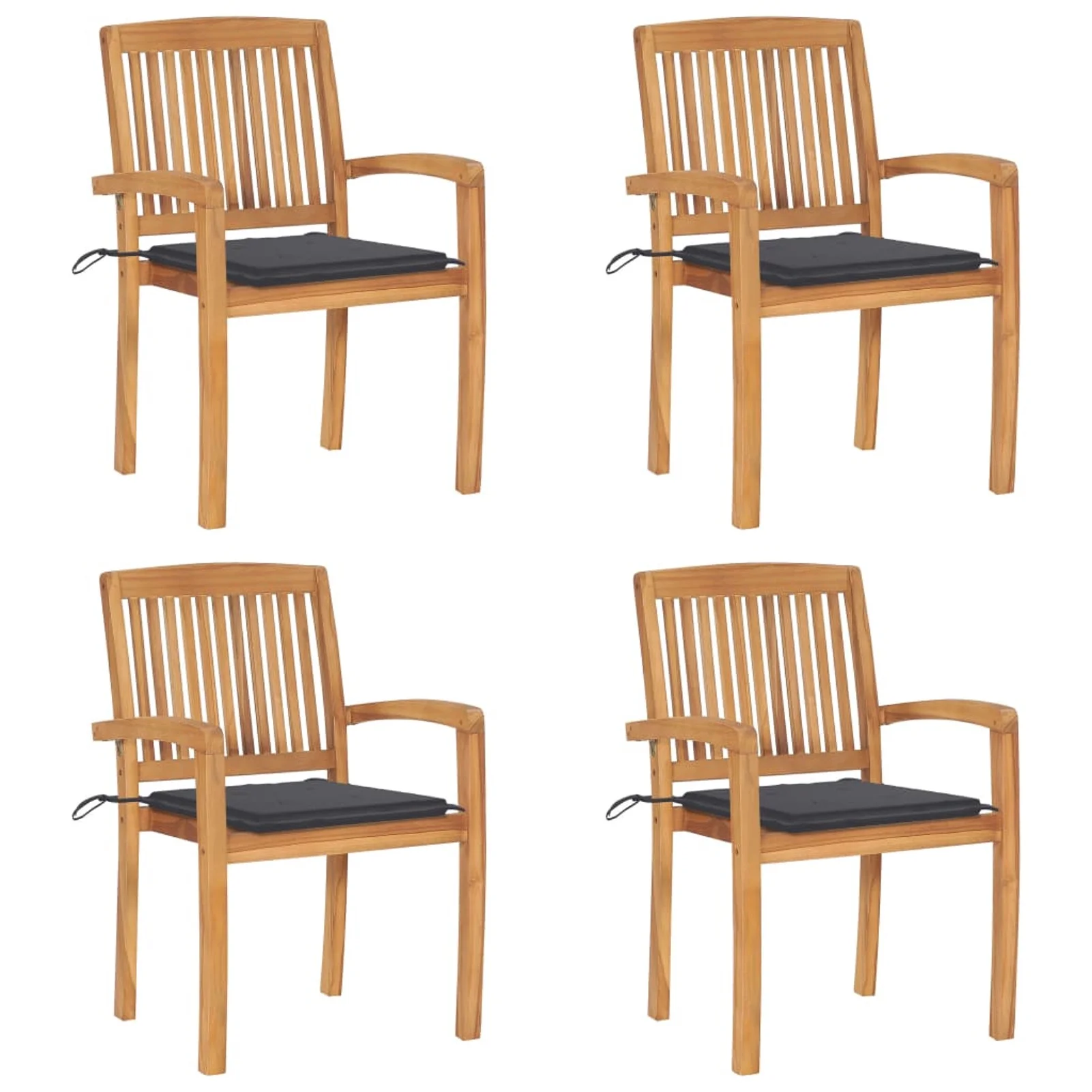 Andoer parcel,4 Pcs Teak Chairs With 3073210Chairs Chairs Patio Chairs With Cushions Chairs ChairsChairsPatio Set Of 4 CushionsConversation Indoor And