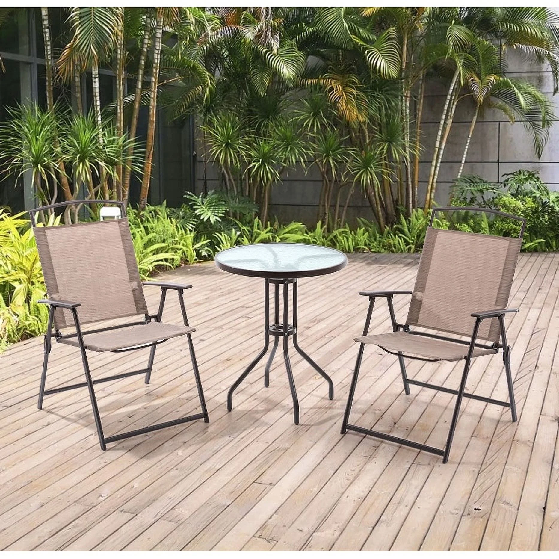 VREDHOM  3-Piece Patio Folding Chair Dining Set - 22.5