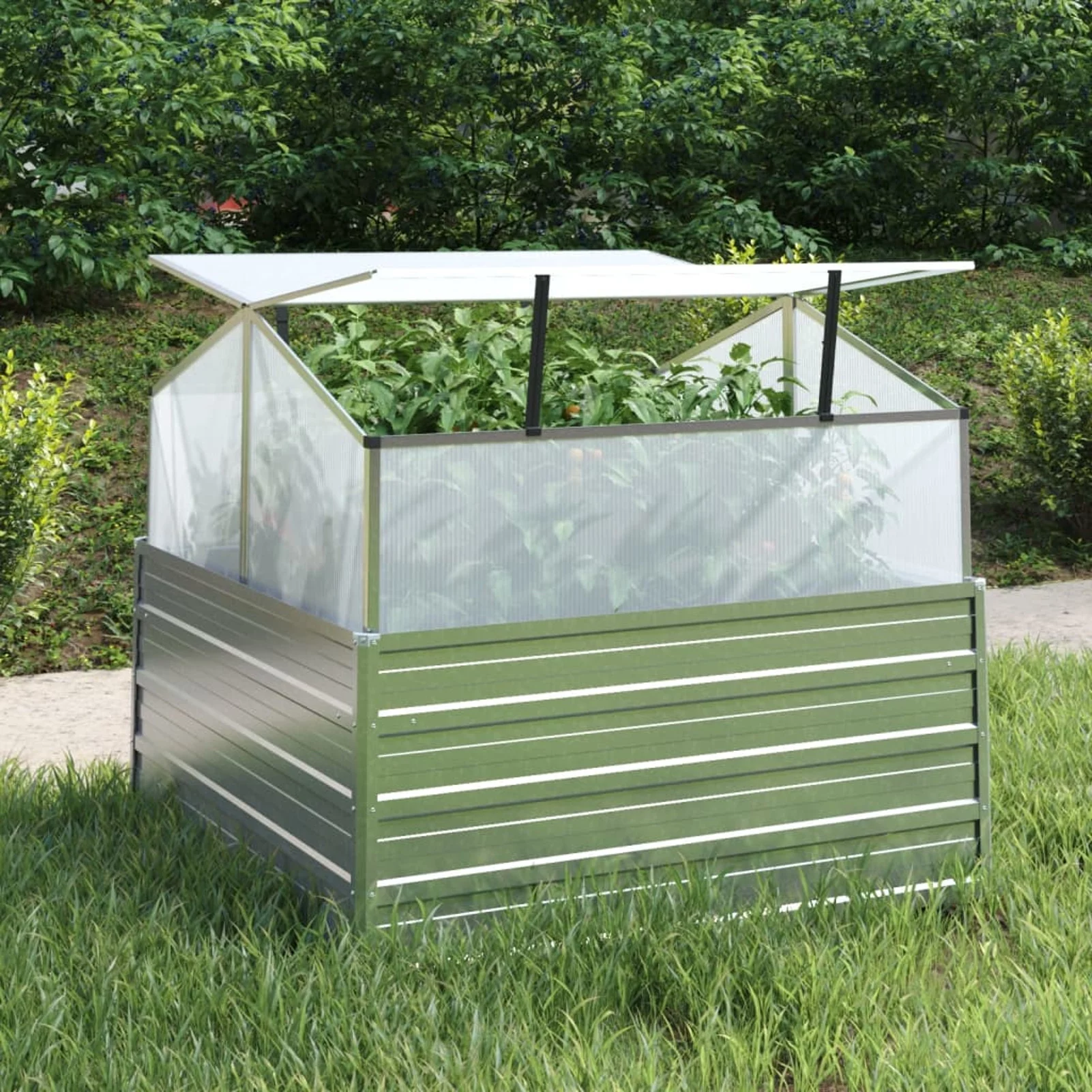 ikayaa Garden Raised Bed with Greenhouse 39.4